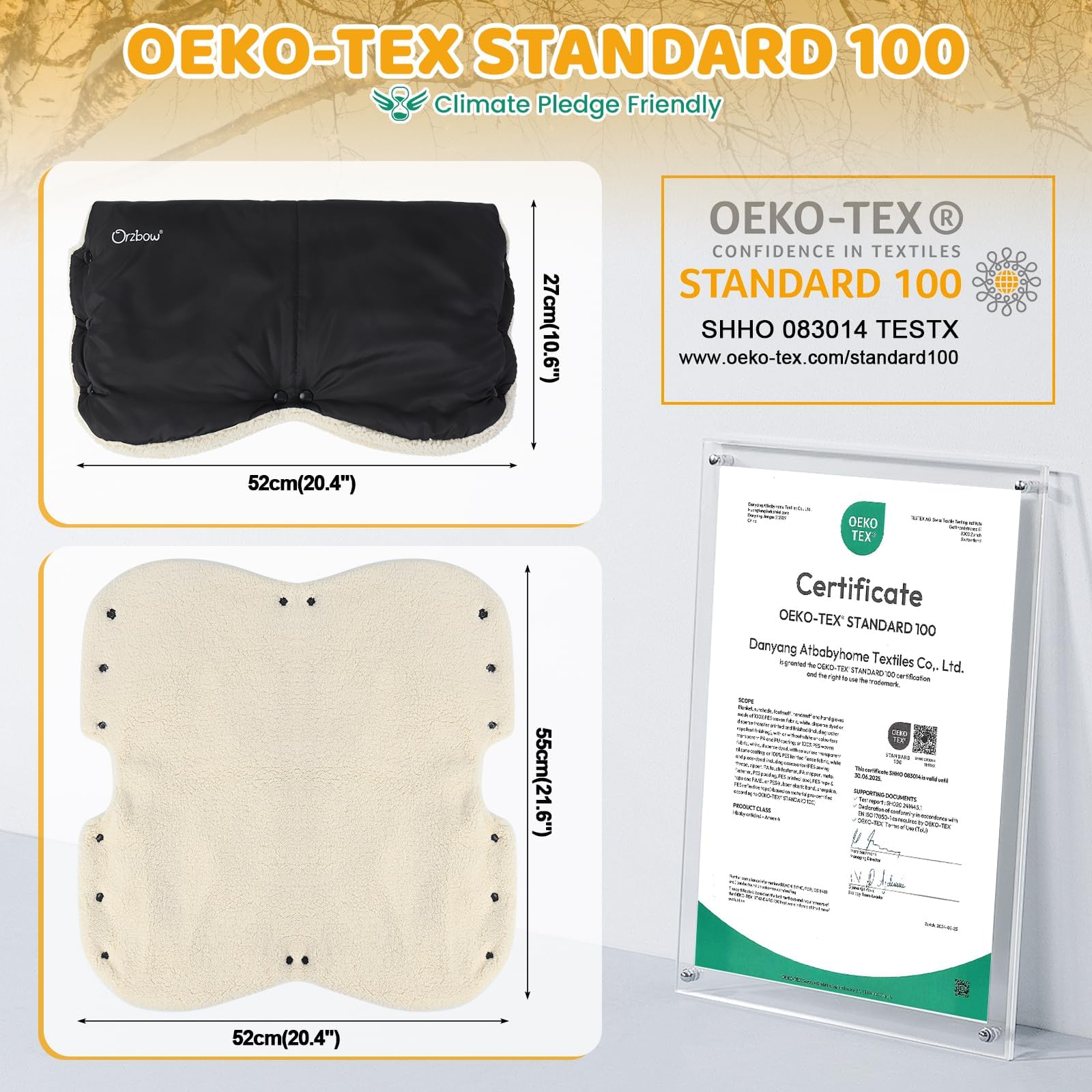 Orzbow Pram Gloves, Weatherproof Pram Hand Muff, Oeko-TEX Standard 100 - Image 4