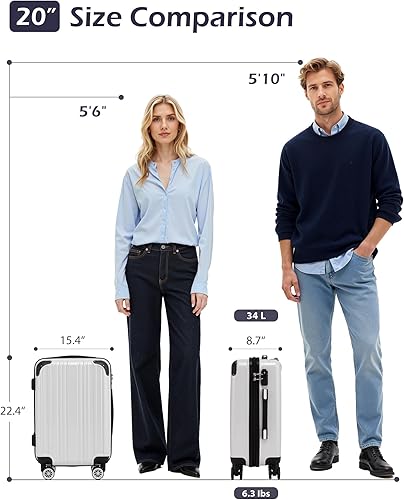 Miniatura 3 de Coolife - Maleta de equipaje ampliable (sólo 28 pulgadas) para PC + ABS con ruedas giratorias de 20 pulgadas, 24 pulgadas, 28 pulgadas, naranja