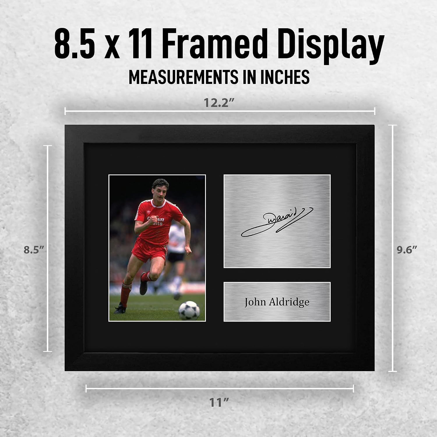 HWC Trading John Aldridge Liverpool Gifts Printed Signed Autograph Picture for Soccer Fans and Supporters - US Letter Framed (ID-008046)