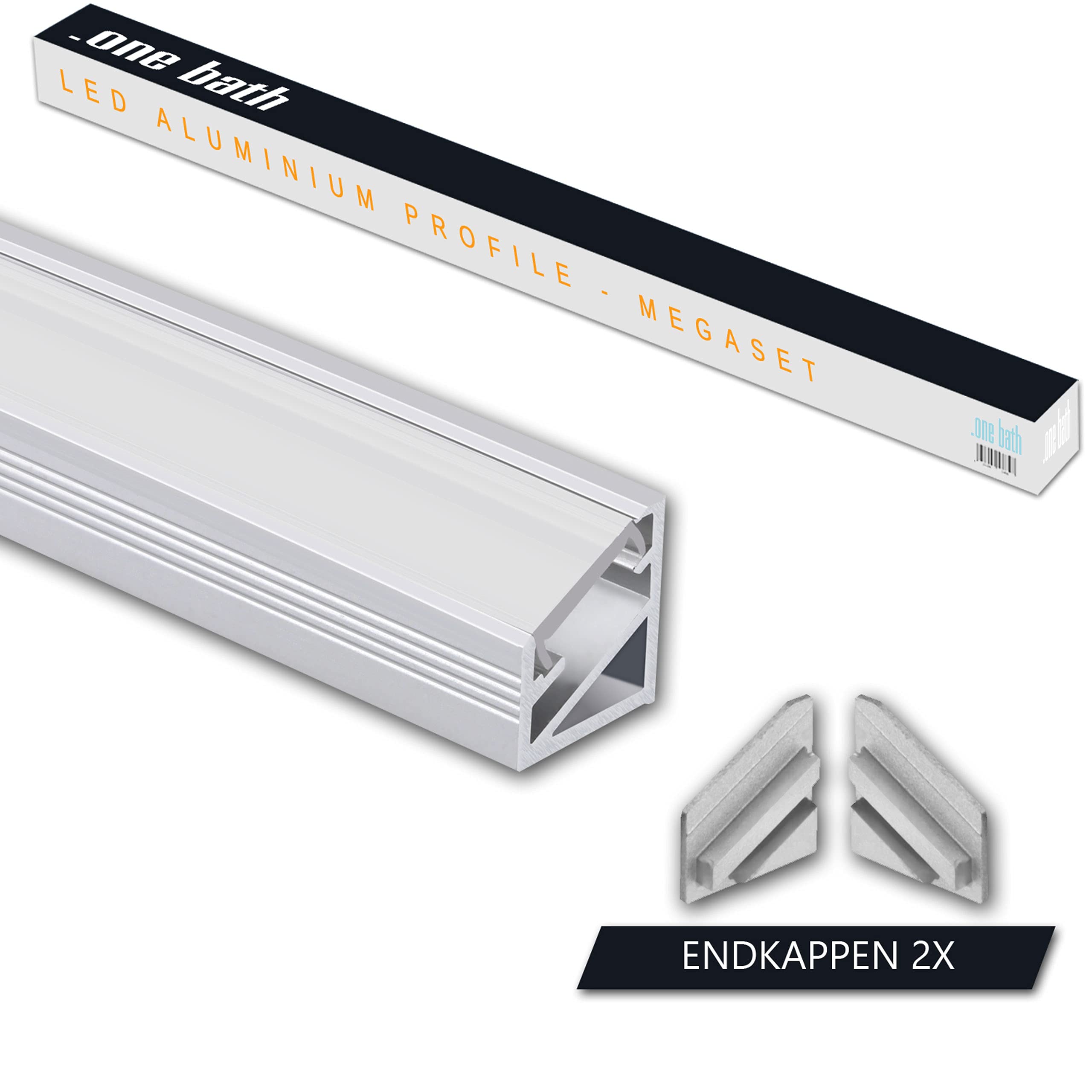 LED Alu Eckprofil 2m – 45 Grad Winkel, 10m Set (5x2m) Inkl. Halterungen Für LED-Stripes Als Indirekte Beleuchtung