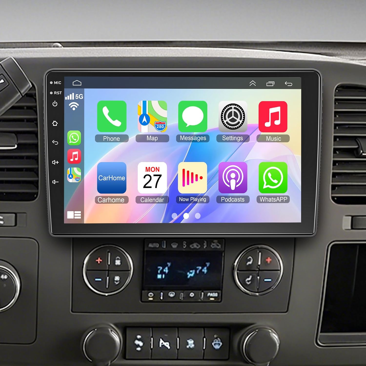 8-core 4G+64G Android 13 Car Radio for Chevrolet Chevy Silverado GMC Sierra Yukon, 10" IPS Touch Screen Car Stereo Build-in GPS Wireless CarPlay Android Auto, Backup Camera/DSP/SWC