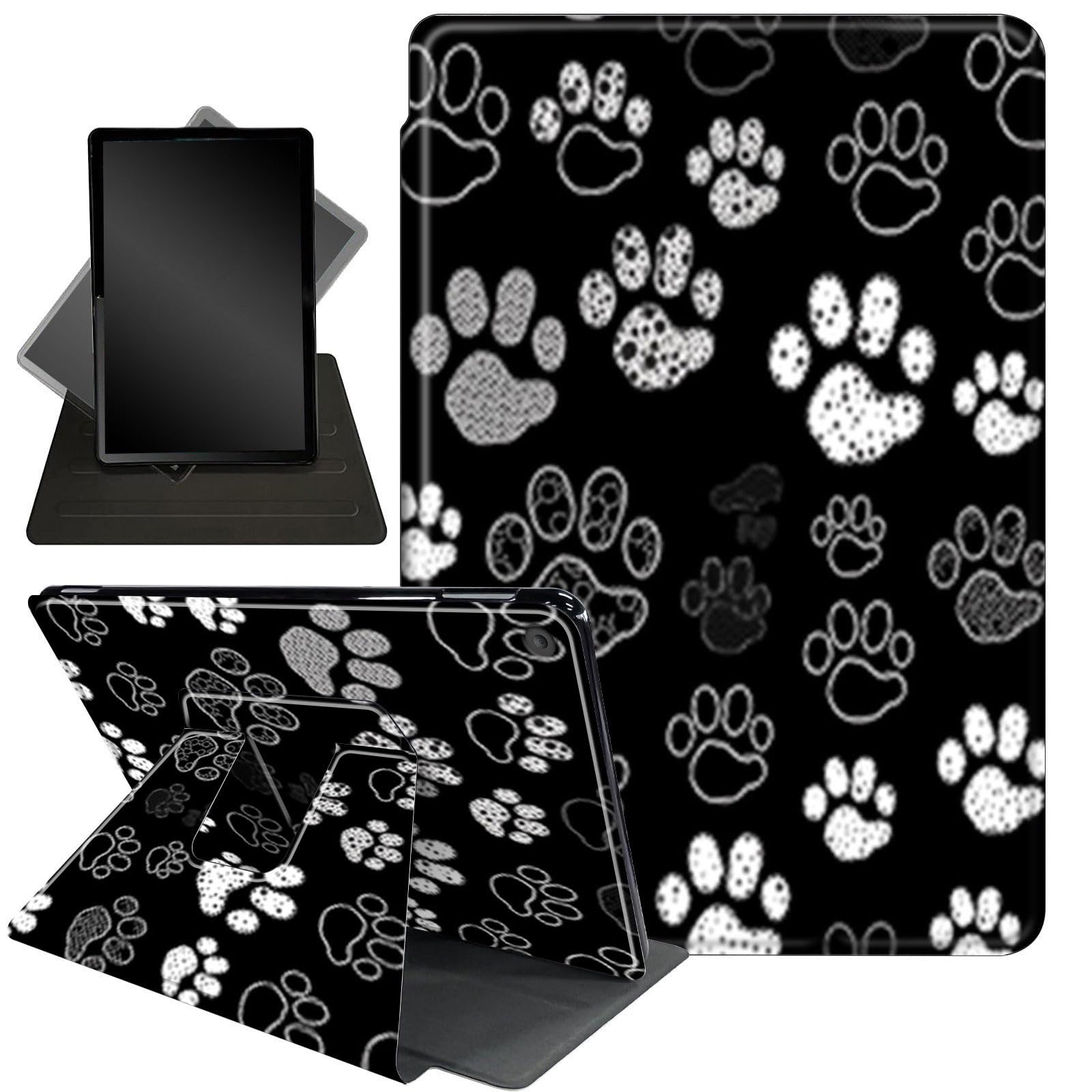 ase for iPad Air (3rd Gen) 10.5" 2019 / iPad Pro 10.5" 2017,360 Degree Rotating Stand Smart Protective Cover Case for iPad Air 3,Gray Paw Print