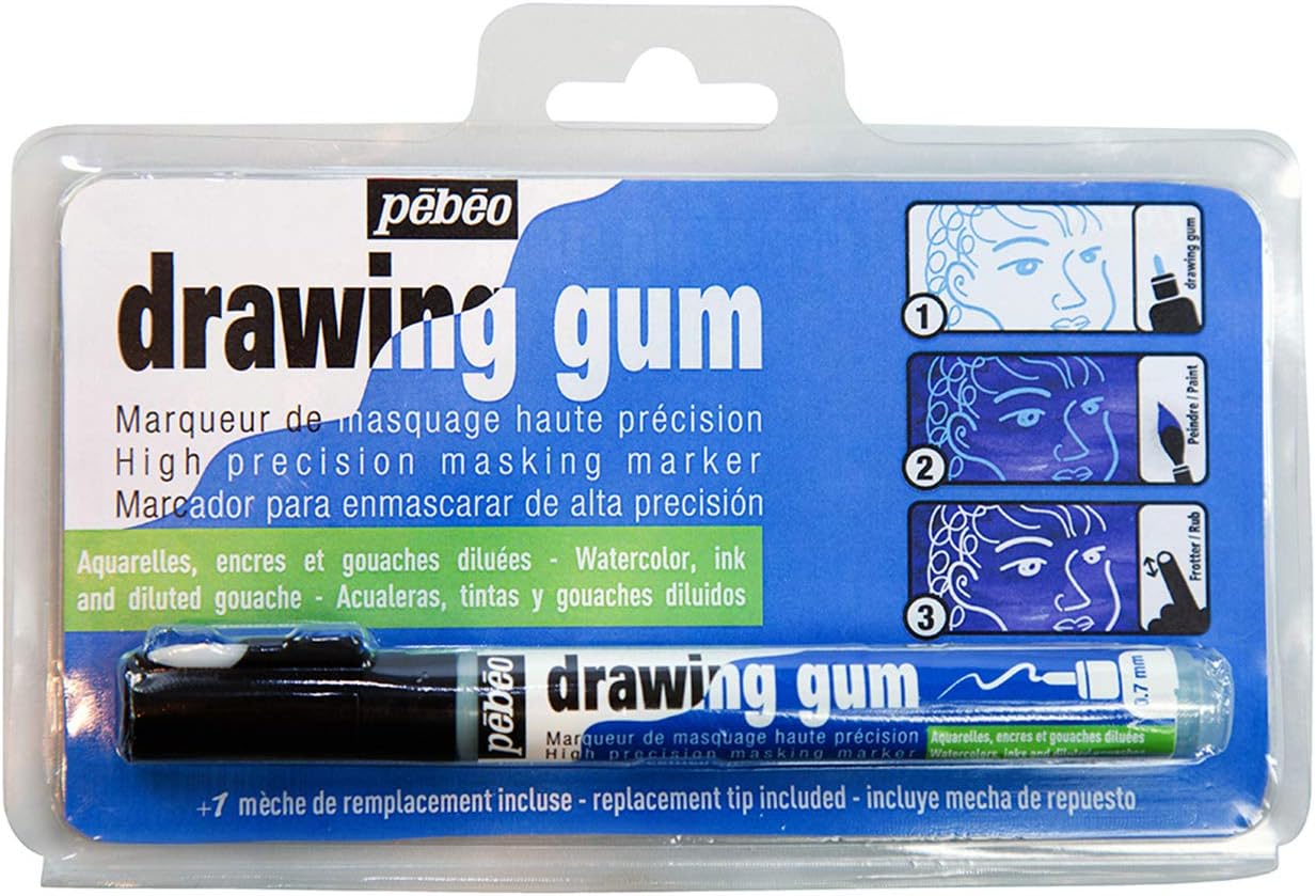PEBEO Drawing Gum Marker Blistered 0.7mm Nib, Rubber, Grey, 0,7mm
