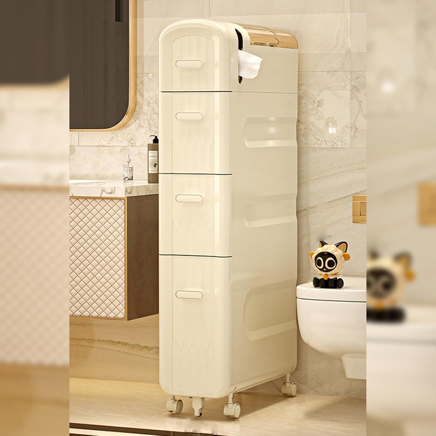 Amazon.com: Narrow gap storage cabinet,Bathroom toilet paper holder ...