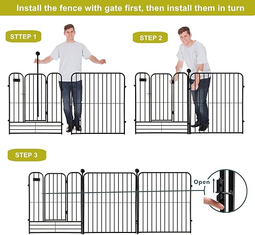 Miniatura 5 de Corralito de metal para perros al aire libre, 32 pulgadas de altura para perros pequeños, medianos y grandes, portátiles y plegables con valla para