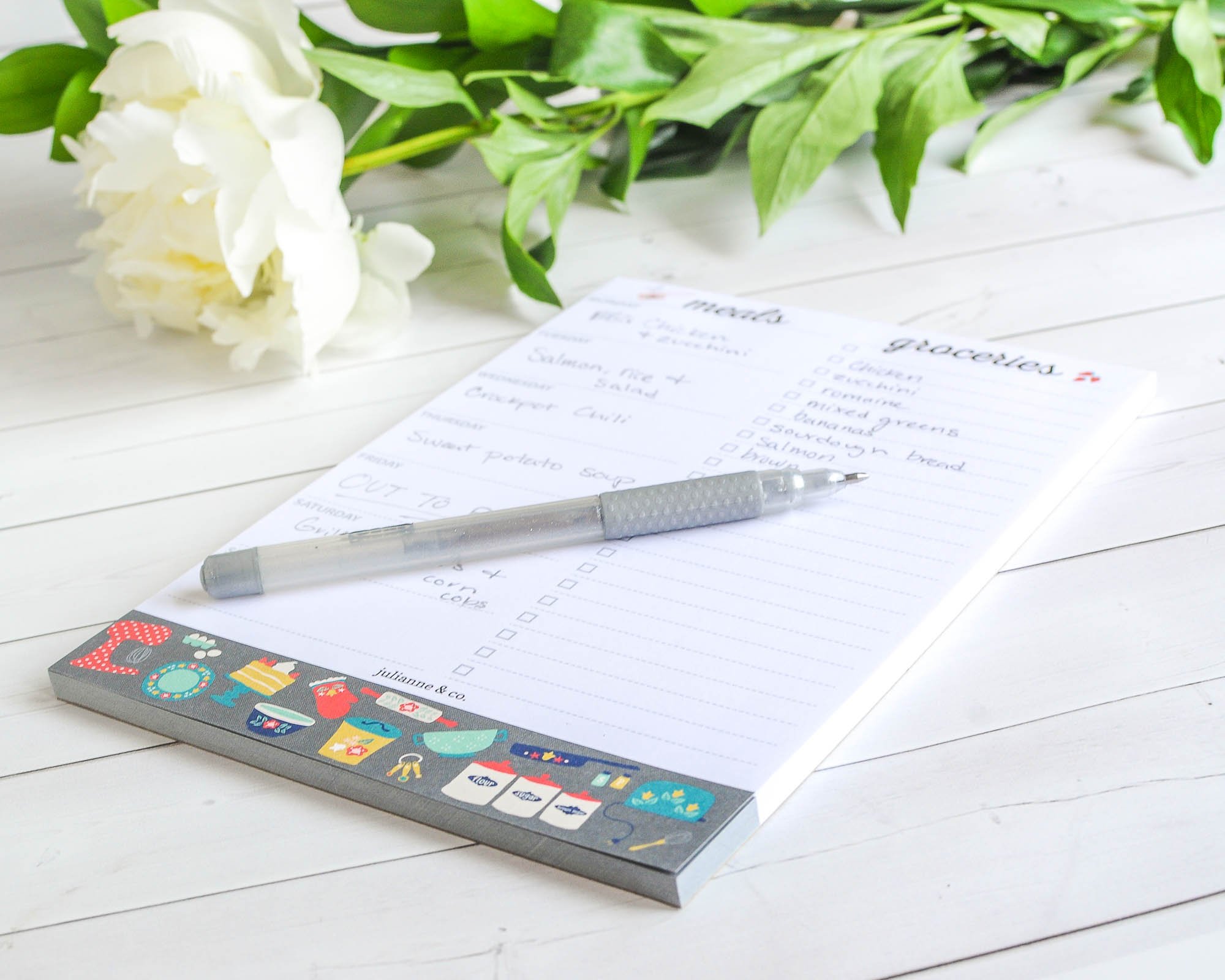 Weekly Meal Planner Notepad by Julianne & Co. Food Planning