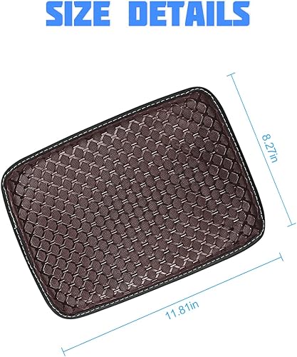 Miniatura 2 de 8sanlione Cojín para consola central de automóvil, 11.8 x 8.3 pulgadas, impermeable, antideslizante, piel sintética, protector de caja de asiento