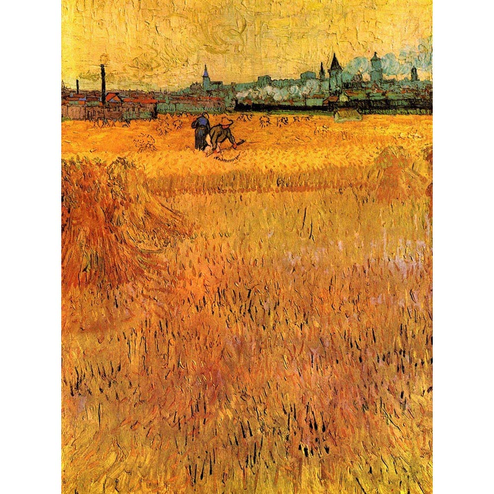 Wee Blue Coo Vincent Van Gogh Arles View From Wheat Fields 1888 Old Painting Art Print Poster Wall Decor 12X16 Inch