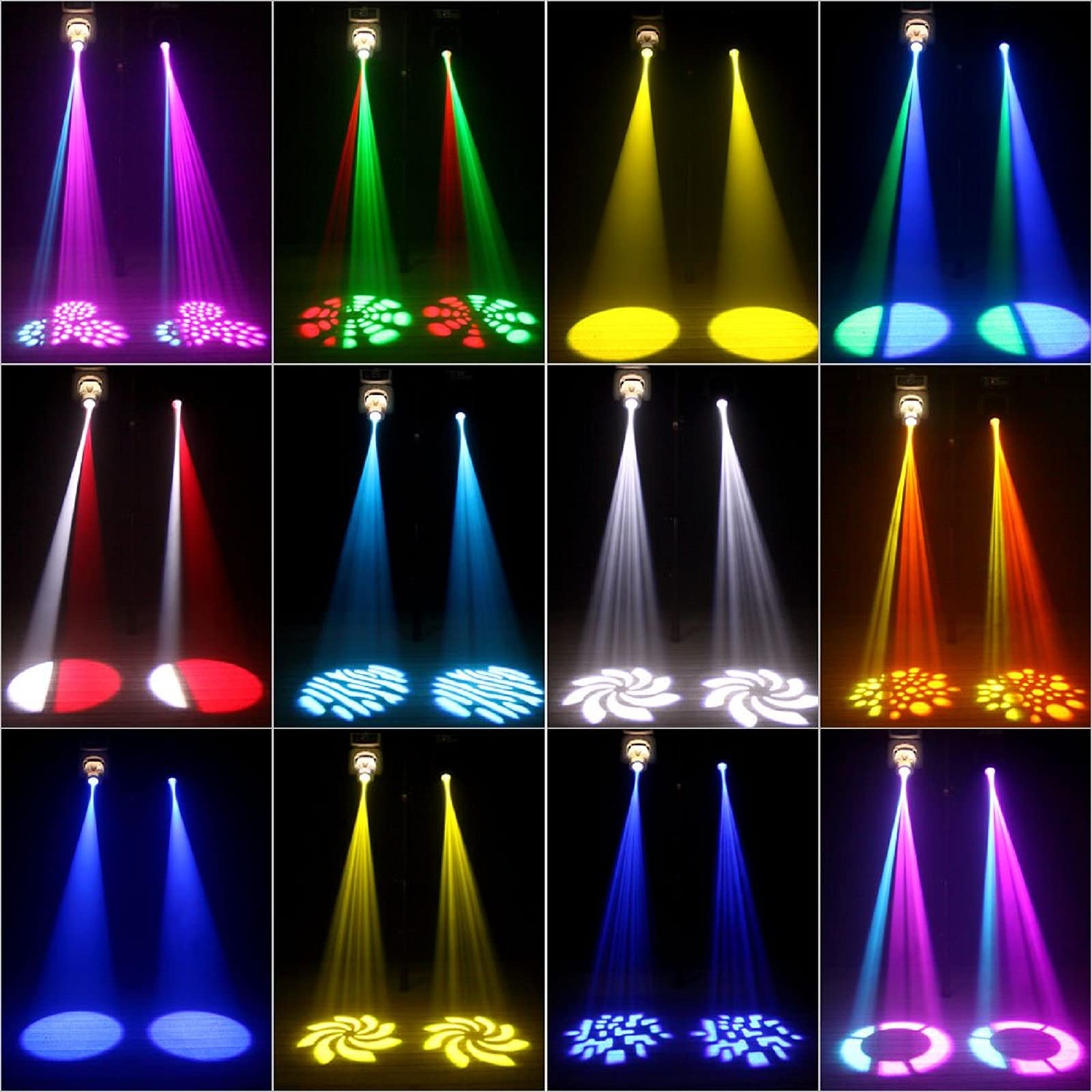 60W Teste Mobili LED RGBW Luci da Palcoscenico 8 Gobo 8 Colori Moving Head Luci Discoteca per Club Bar Spettacoli Natale