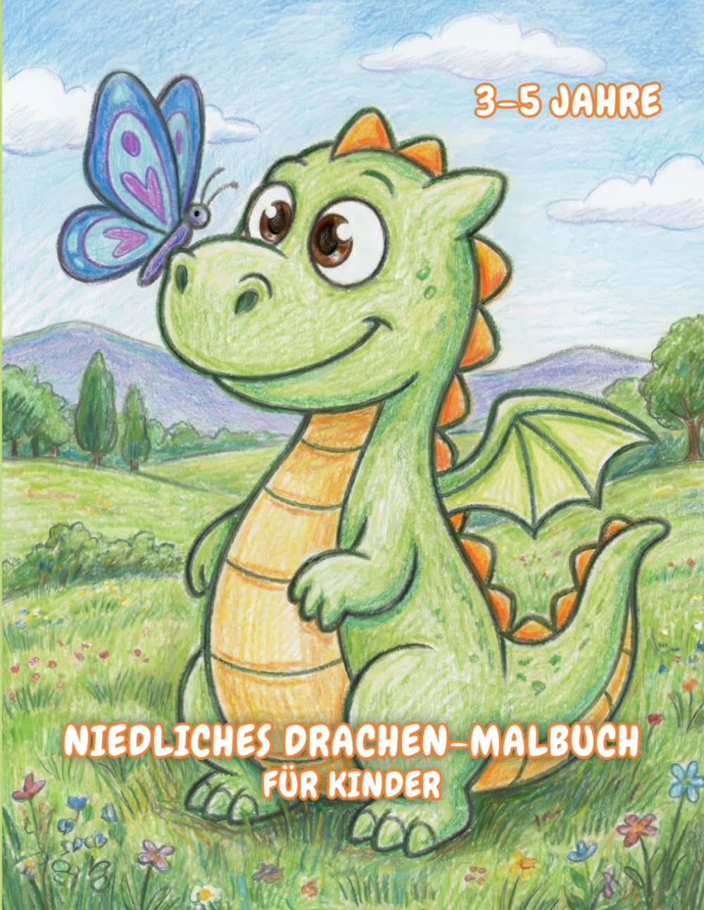 Niedliches Drachen-Malbuch für Kinder: 50 Große Drachen-Illustrationen für Entspannung und Stressabbau bei Kindern (3–5 Jahre)