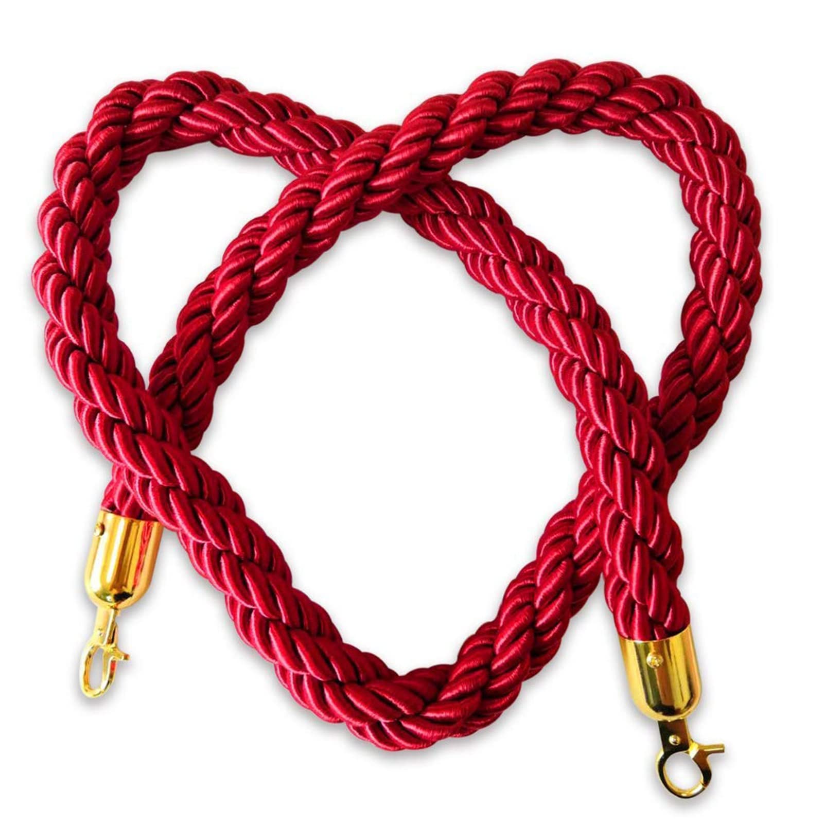 AUNANGLJSCS Rope barriers, Rope Divider,Hanging Hemp Braided Stanchion, Home Theater Crowd Queue Barrier Twist Ropes(Red,1M/3.2Ft)