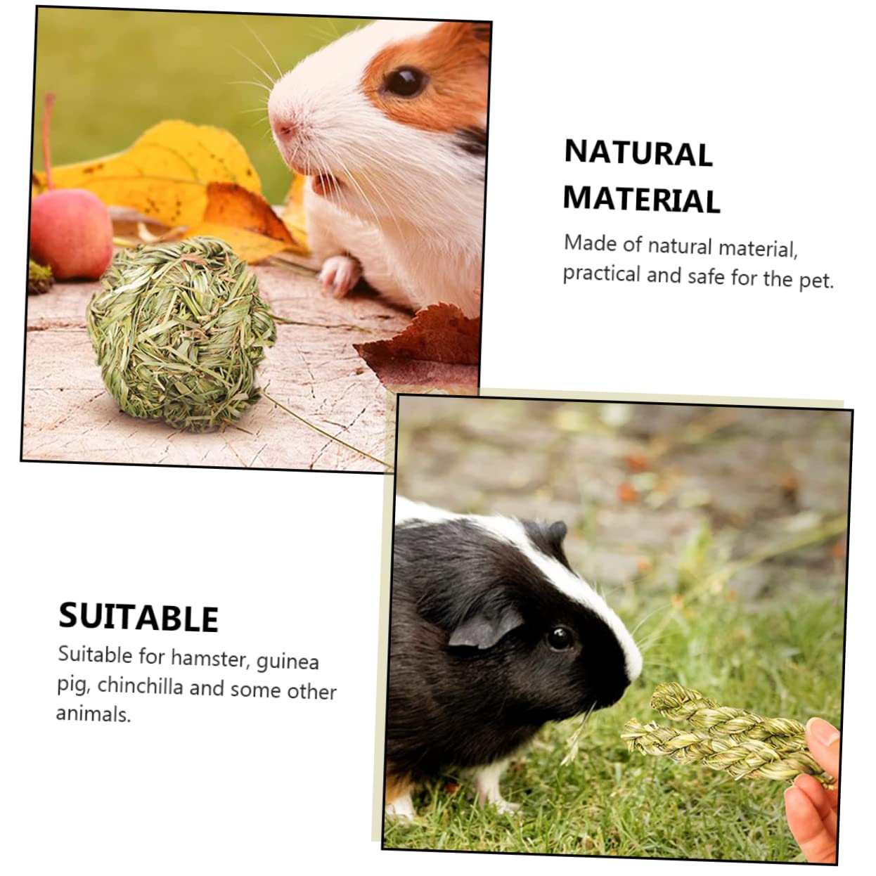 SUPVOX 18pièces Jouets Molar Herbe Naturelle pour Rongeurs Jouets à Mâcher pour Cobayes Chinchillas Et Petits Animaux