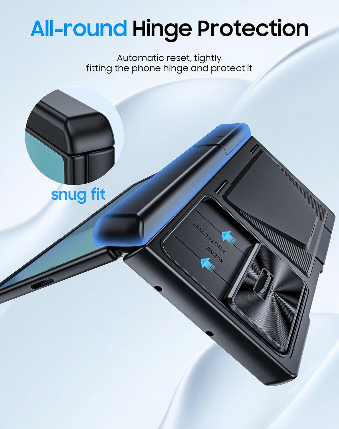 for Samsung Galaxy Z Fold 7 Case with Card Holder RFID Blocking, Built in Slide Lens Cover & Hinge Protection & Kickstand & Screen Protector, Shockproof Wallet Case for Z Fold 7 (Black)