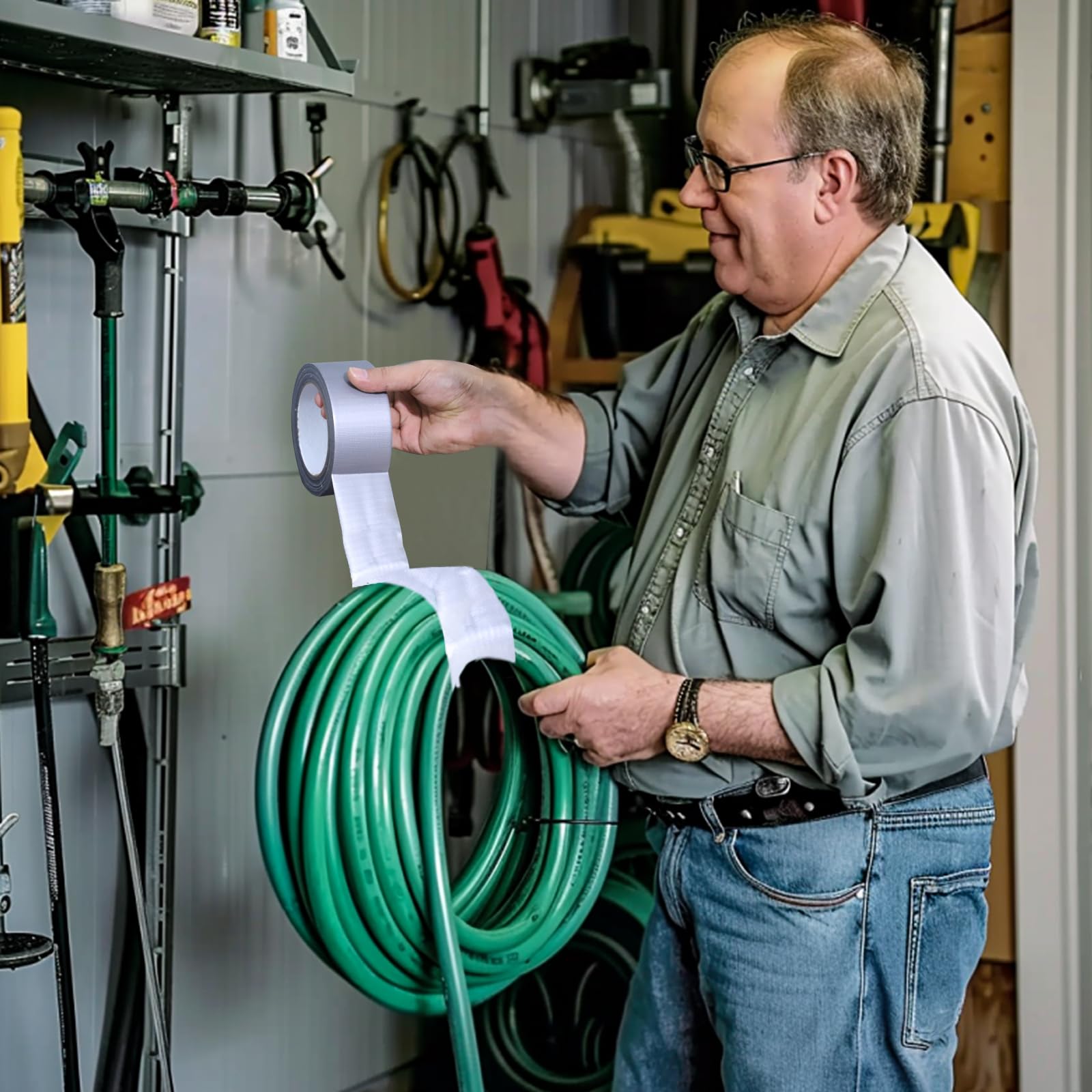 SIMON&ISAAC Fabric Duct Tape, Waterproof Indoor & Outdoor, 20m X 50mm X 3 Rolls, 0.25mm Thick, Hand Tearable, For Marking, Sealing, Bundling (Silver