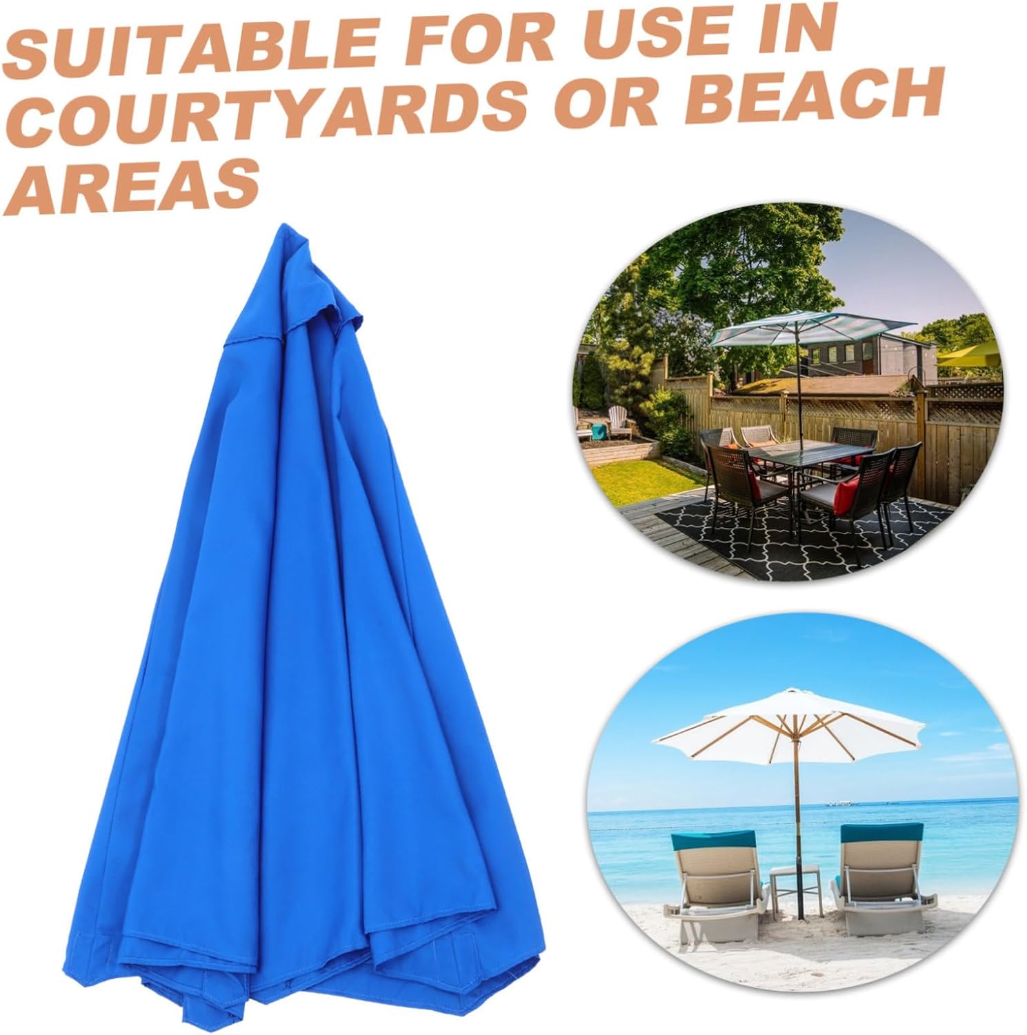 BESPORTBLE Patio Umbrella Replacement Canopy Sunshade Canopy for Outdoor Use Durable for Garden Gatherings