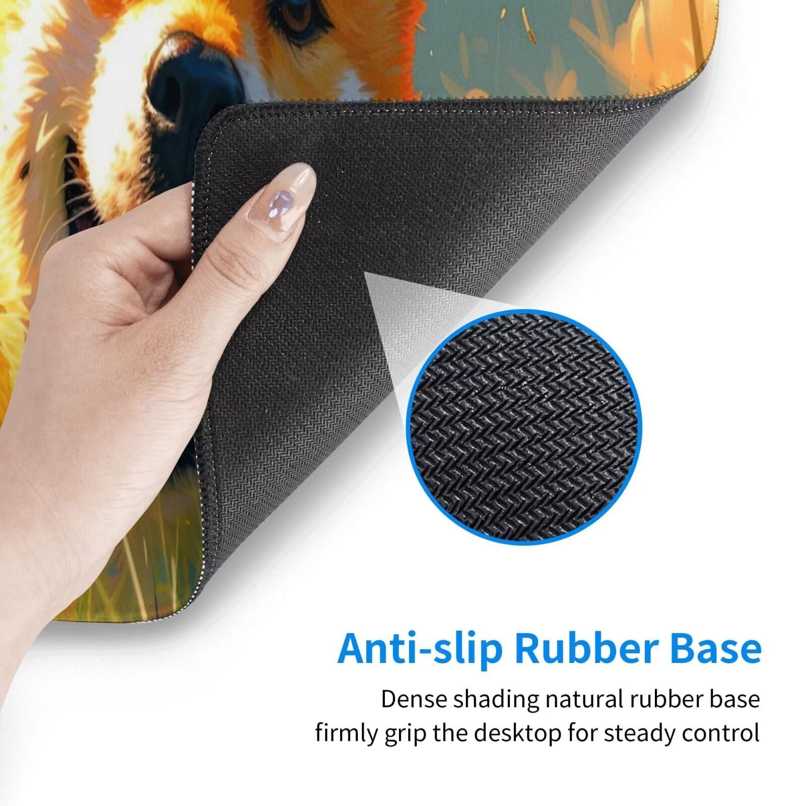 Tappetino Mouse, Tappetino Mouse Gaming Grande XXL 1500x800x3mm Tappetino Scrivania Mouse Pad, Base in Gomma Antiscivolo, Bordi Cuciti,Lavabile, Mousepad per Ufficio e Gaming (Corgi) R-400