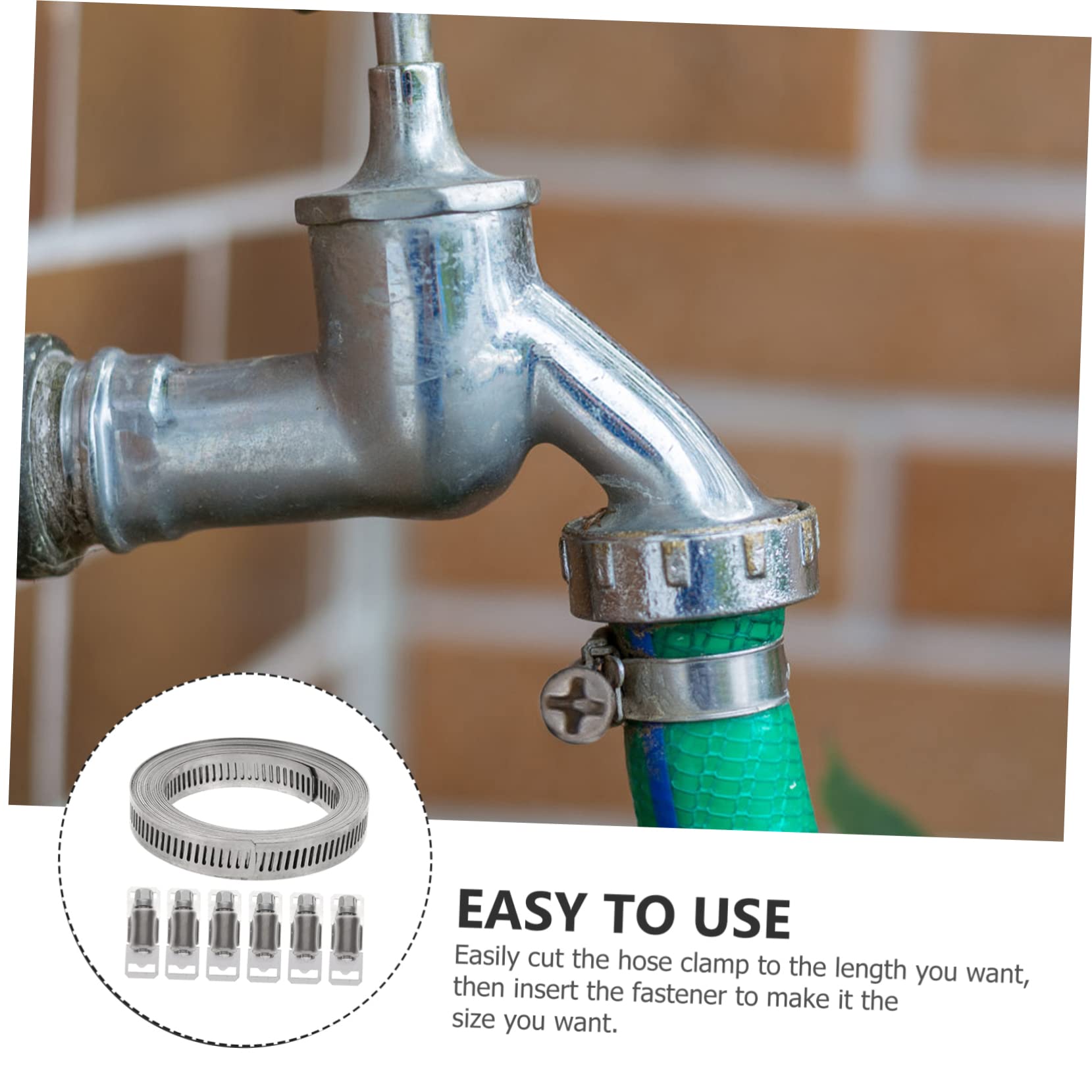 IWOWHERO Ear Stepless Clamp 1 Set Hose Duct Clamps Adjustable Clamp Circular Clamp Fuel Line Clip Worm Clamps Adjustable Clamp Circular Clamp Fuel Clamp Water Clip Fixture Stainless Steel