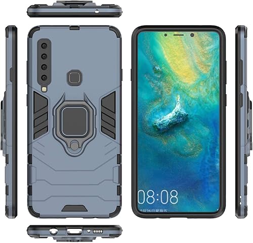 Miniatura 5 de Compatible con Samsung Galaxy A9 (2018), Galaxy A9 Star Pro, Galaxy A9s, funda de metal con agarre de anillo de soporte, parachoques duro a prueba