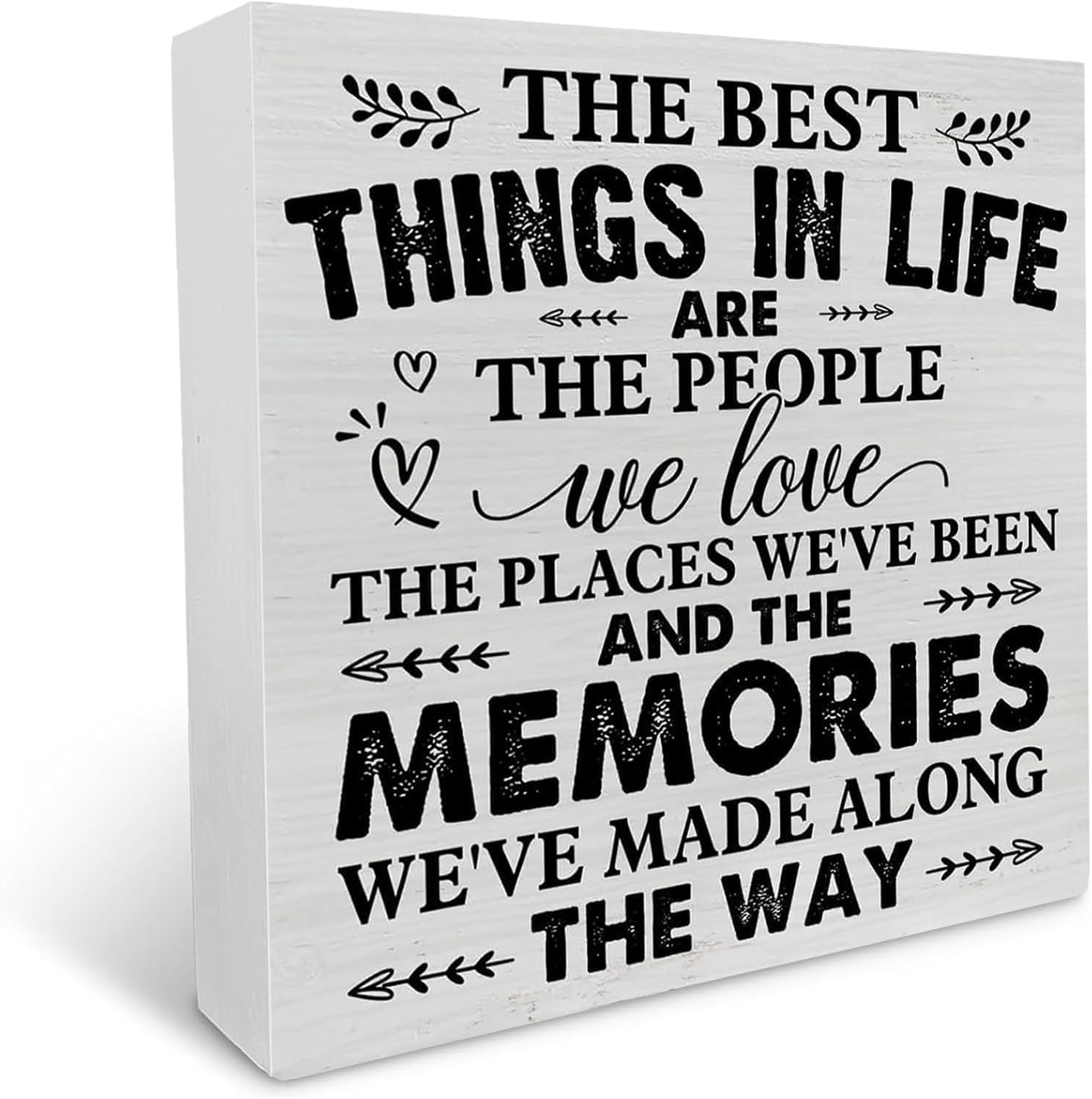 Bdeyfg Colour6 Family Quote Decorative Wooden Box Sign The Best Things In Life Are The People We Love The Places Wood Block Plaque Decor Farmhouse Home Shelf Or Wall Display 5X5 Inch