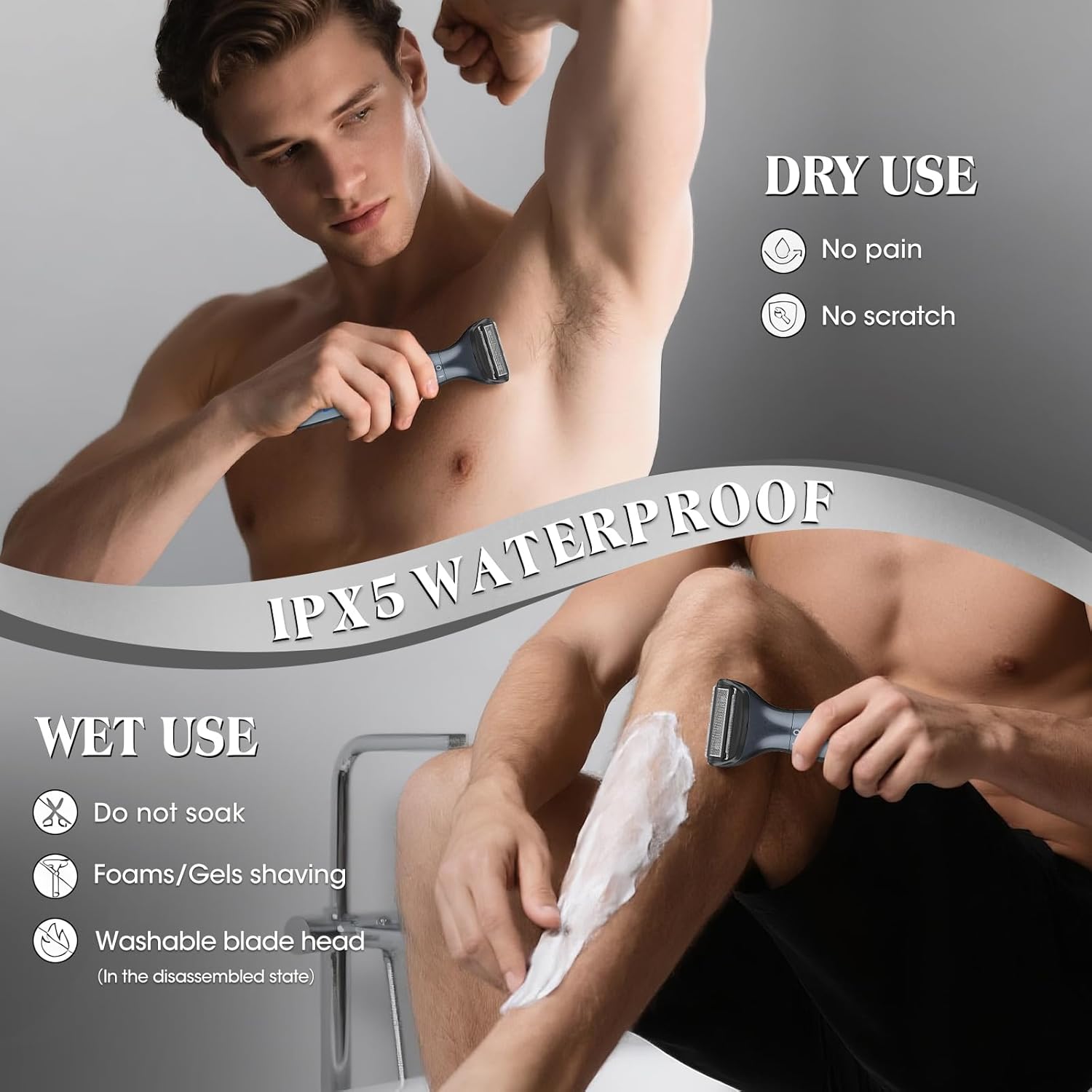 Manscape Ball Trimmer for Men,Body& Pubic Hair Trimmer and Groin Hair Shaver for Women & Men Pubic Hair, Private Area, Legs, Eyebrow,Face, Nose, Eyebrow, Body Hair Removal IPX5 Waterproof LED Display - Image 5