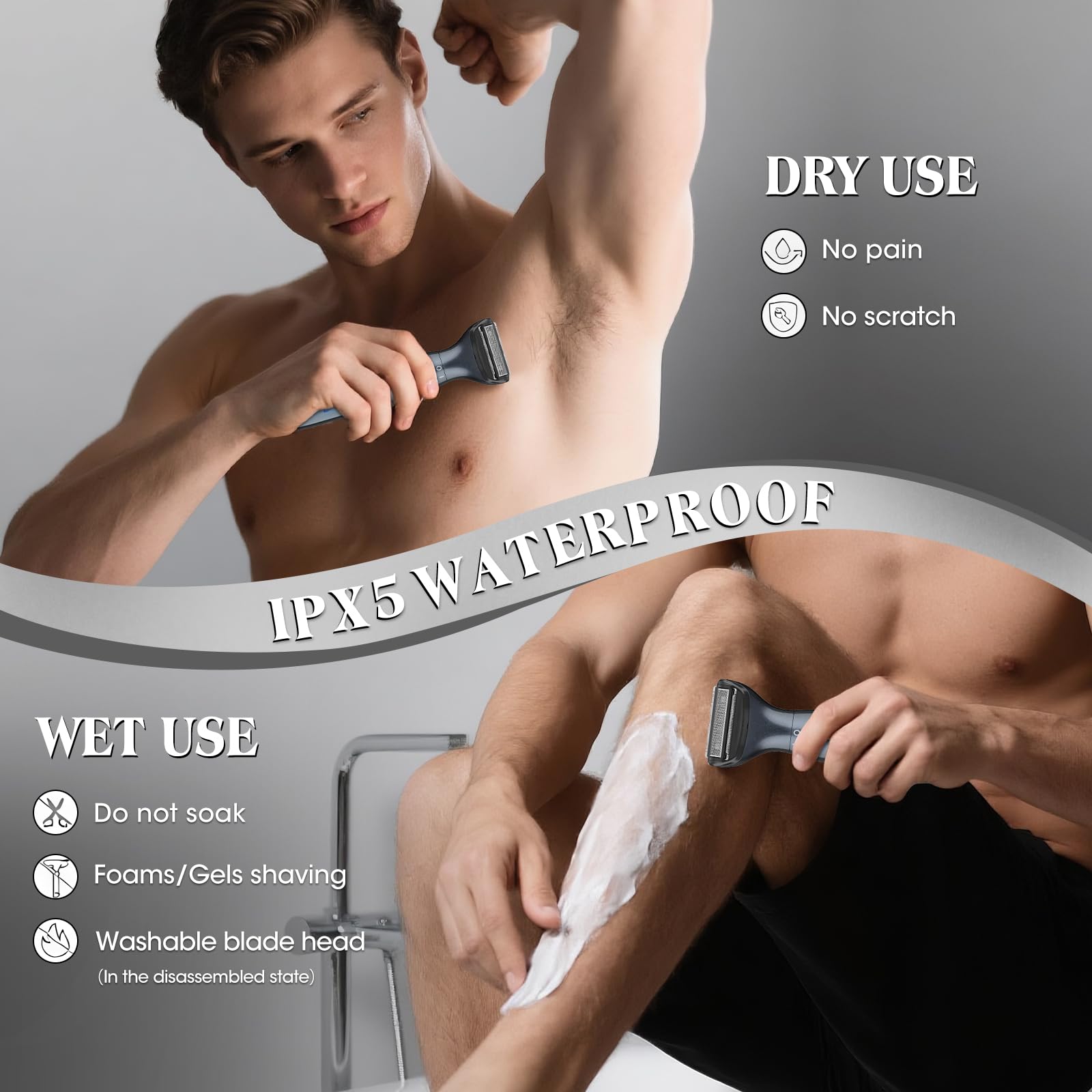 Manscape Ball-Trimmer für Männer, Körper- und Schamhaartrimmer und Leistenhaar-Rasierer für Damen und Herren, Schamhaar, privater Bereich, Beine, Augenbrauen, Gesicht, Nase, Augenbrauen