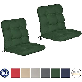 Beautissu 2er Set Niedriglehner Auflagen Set Flair Nl Stuhlauflage 100x50x8cm Sitzkissen Niederlehner Gartenstuhl Stuhlkissen Besonders Bequem In Dunkelgrun Amazon De Kuche Haushalt