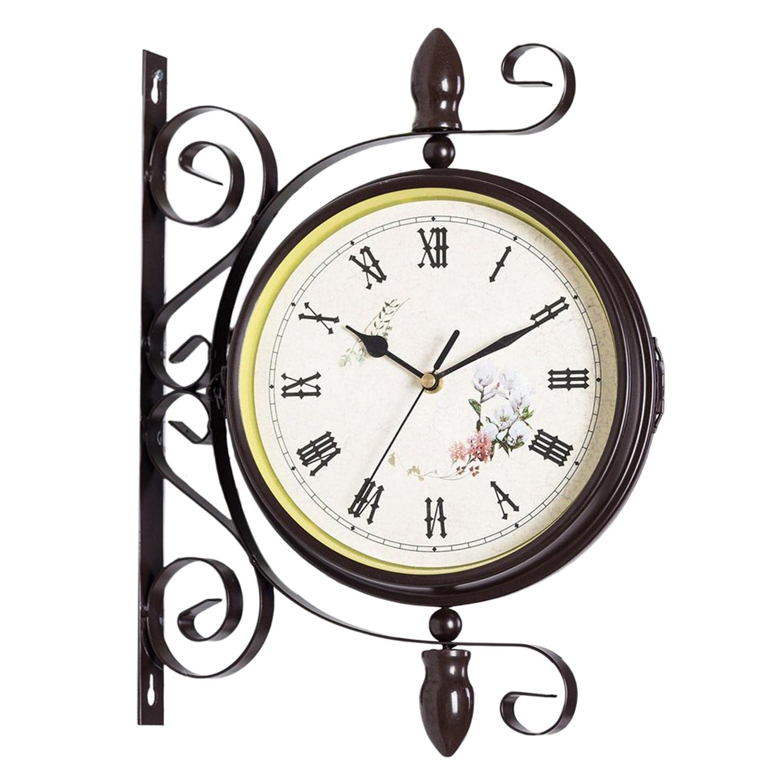 LOVIVER Reloj de Pared de Doble Cara de Estilo Retro, Relojes de Montaje en Pared batería silenciosos para Sala de Estar, hogar, Interior,