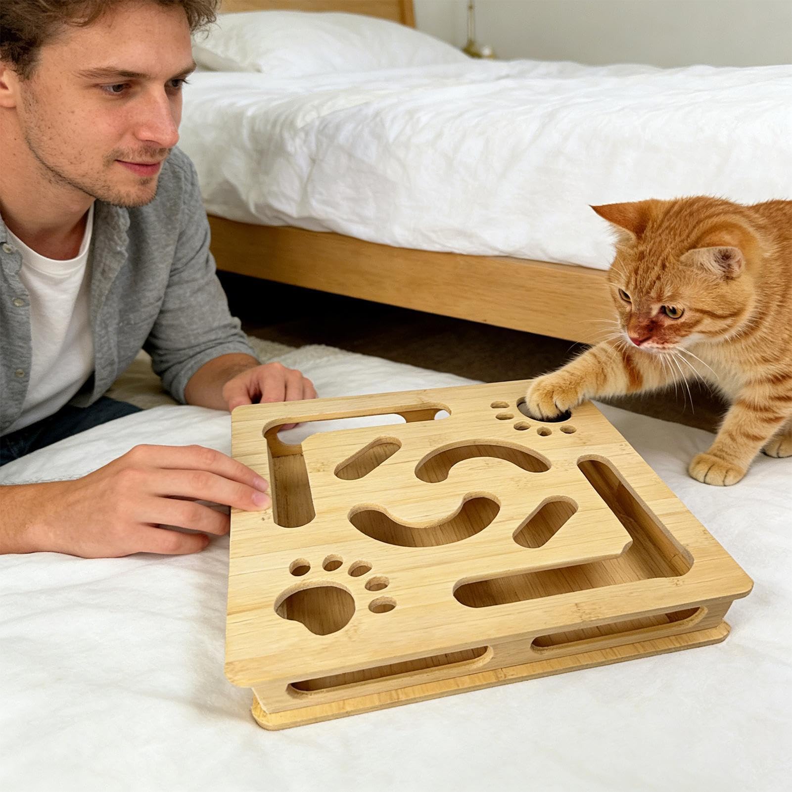 Generico Juegos interactivos para Gatos – con 3 Bolas para Ejercicio – de Laberinto para Gatos, para Gatos pequeños, de Interior Exterior y jardín