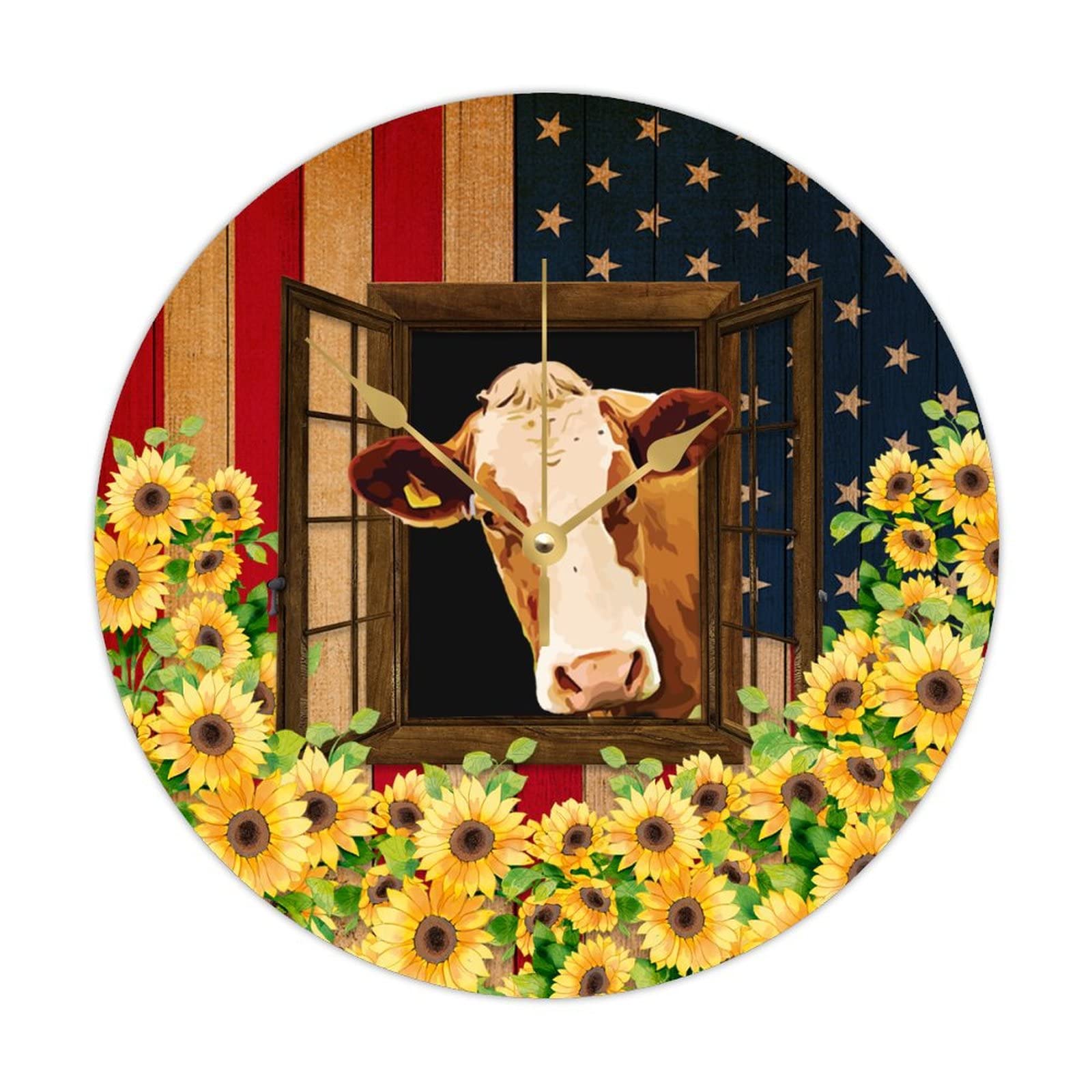 Horloge animaux de la ferme rétro en bois pour décorer votre cuisine familiale