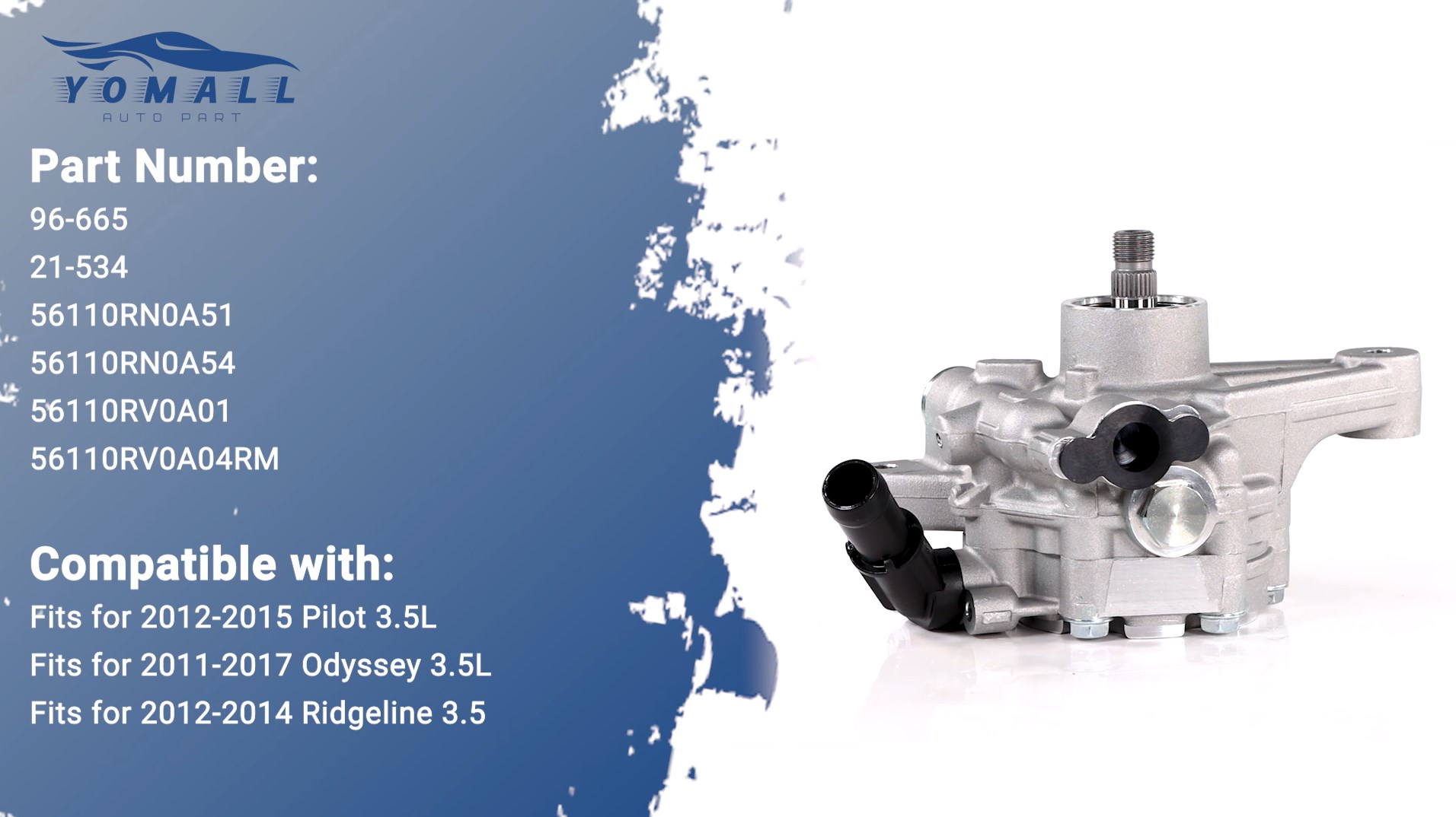 Amazon.com: YOMALL Power Steering Pump 21-534 fit for 2011-2017