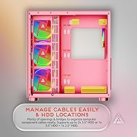 Vista 7 de Apevia Prism-Elite-PK Prism Elite Mid Tower ATX Gaming PC Cube Case con 7X ventiladores PWM ARGB de 120 mm, 366 modos RGB, 2 paneles de vidrio