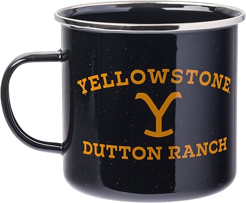 Miniatura 2 de Silver Buffalo Yellowstone Dutton Ranch - Taza esmaltada para caravana, 21 onzas