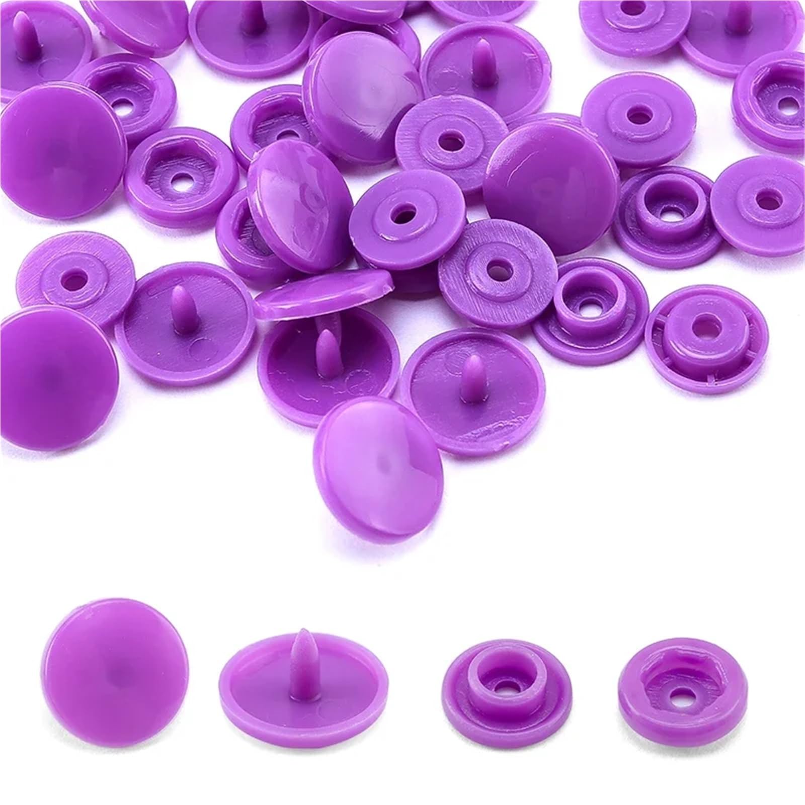 Press Studs Snap 500Set T5 Plastic Snap Buttons for Clothing DIY Garment Press Stud Fasteners Used to Kids Diapers/Bibs/Bags/Folder/(Purple)