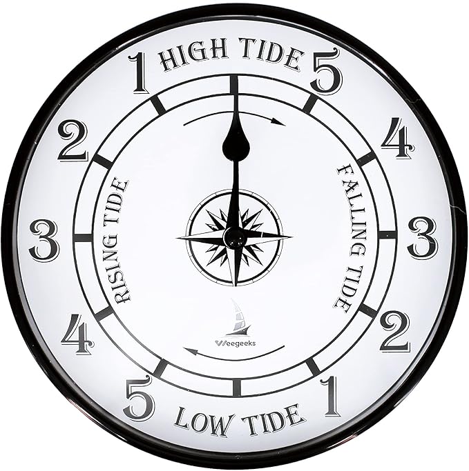 WEEGEEKS Tide Clock Nautical Clock, Metal Aluminum Tide