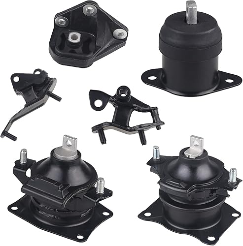 JDMON Compatible con 6 piezas de montaje de transmisión de motor Honda Accord 2.4L 2003-2007 Auto Trans Reemplazo para A4509 A4510 A4516 A4517