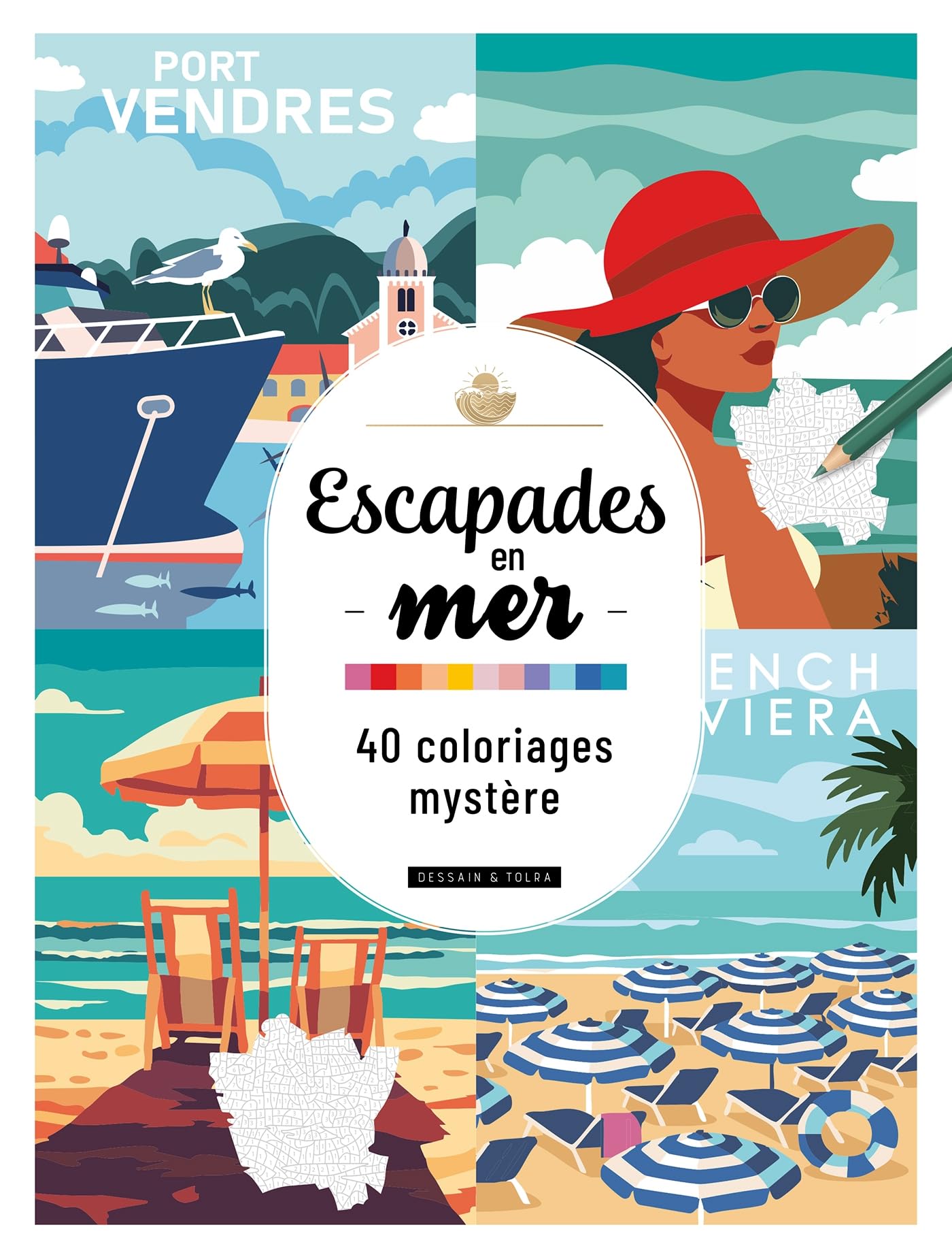 Escapades en mer - 40 Coloriages Mystère