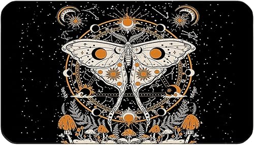 Tapete para el día de San Valentín, fase lunar, hippie, mariposa, polilla, hongo, para interiores y exteriores, tapete de bienvenida, tapete de