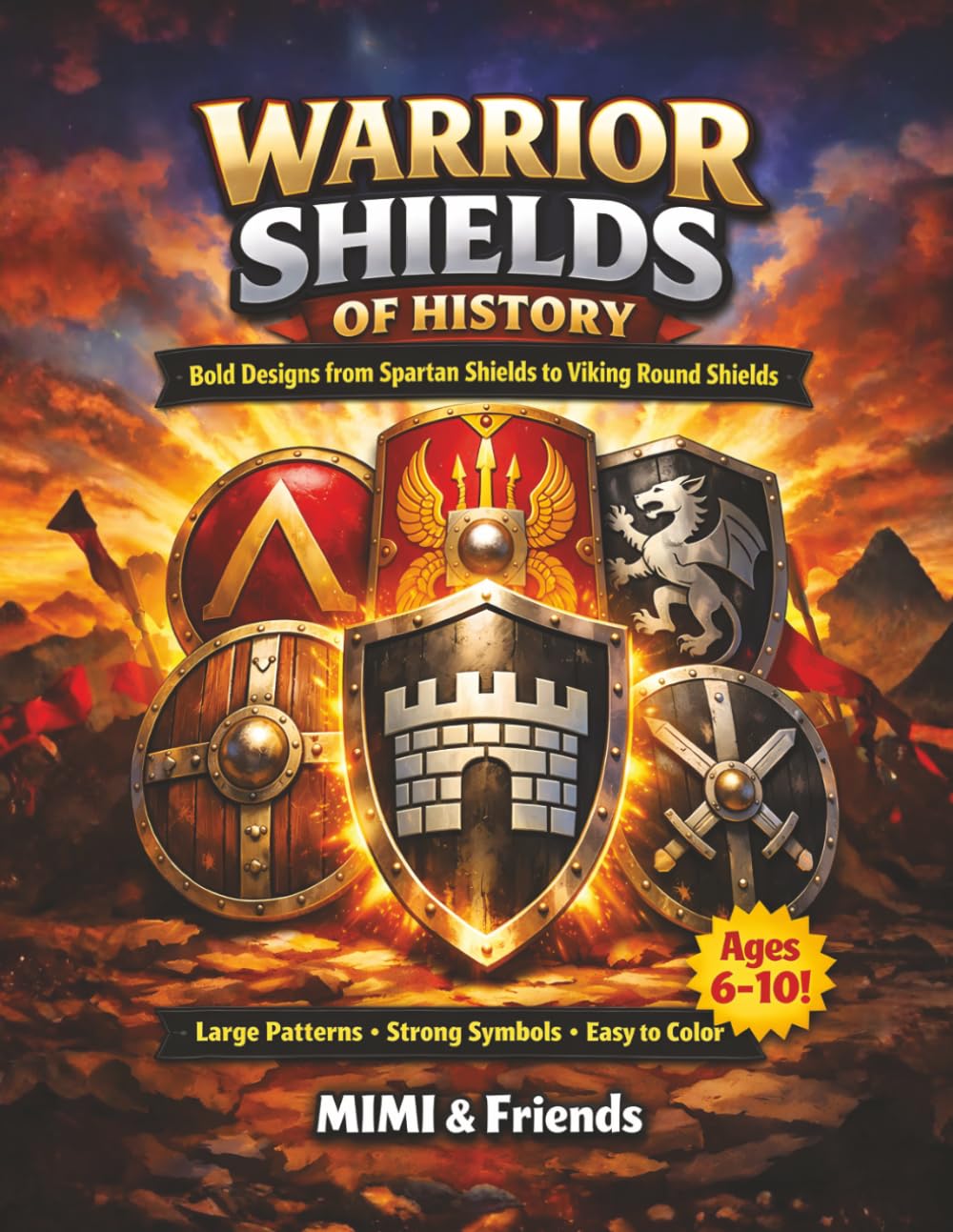 Warrior Shields of History: Bold Designs from Spartan Shields to Viking Round Shields (The Warrior History Coloring Book Series)