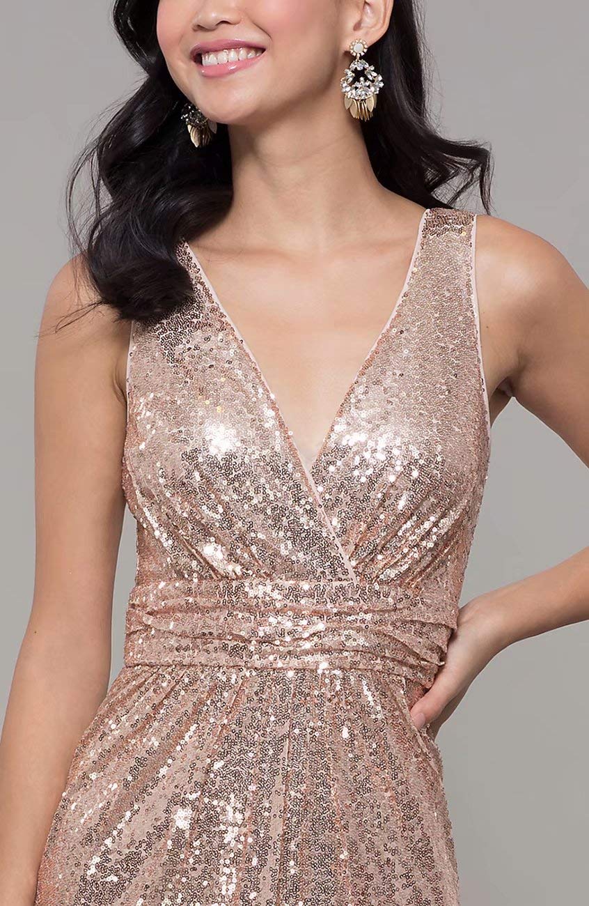 Gold Sequins Bridesmaid Dresses Plus Size Prom Dresses 600 Rose
