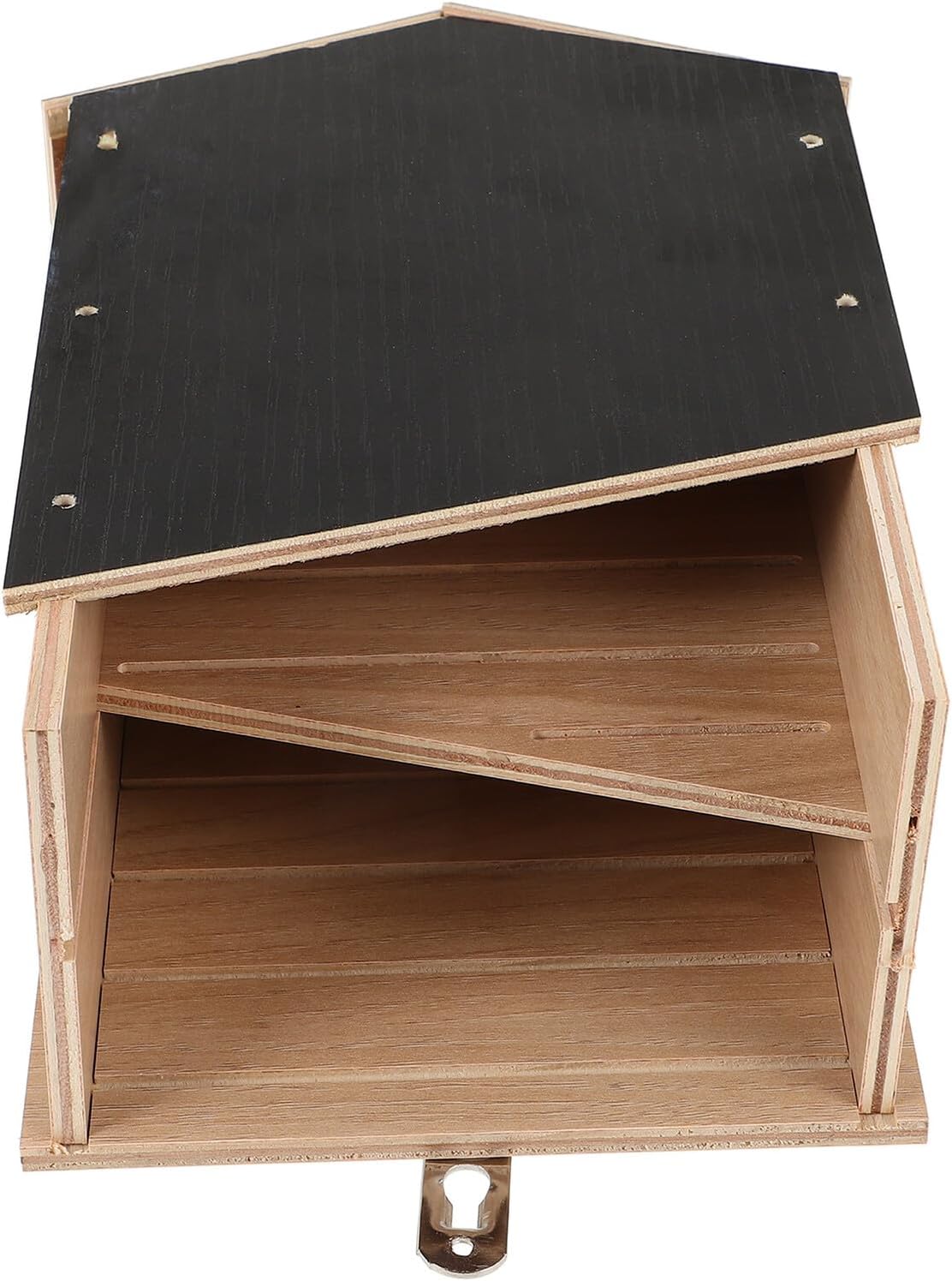 FRCOLOR Wooden Bat House Double Chamber for Outdoor Backyard Garden Handmade Bat Box Shelter Under Roof Overhang for Courtyard Roosting