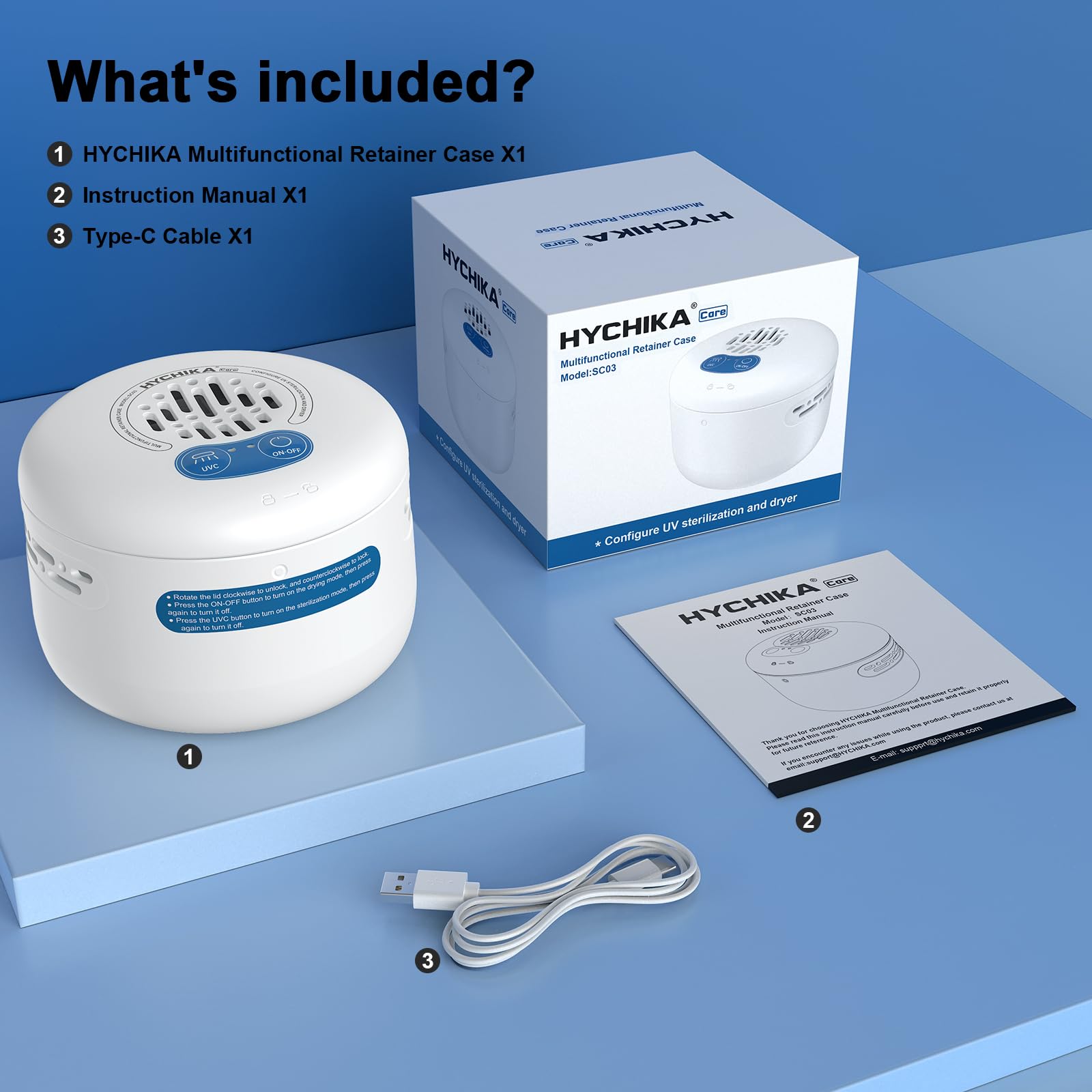 Estuche UV para Prótesis Dentales con Secado por Aire Forzado y Esterilización UV. Ideal para Retenedores, Dentaduras Postizas y Prótesis Dentales,(NO es una máquina de limpieza),Blancas