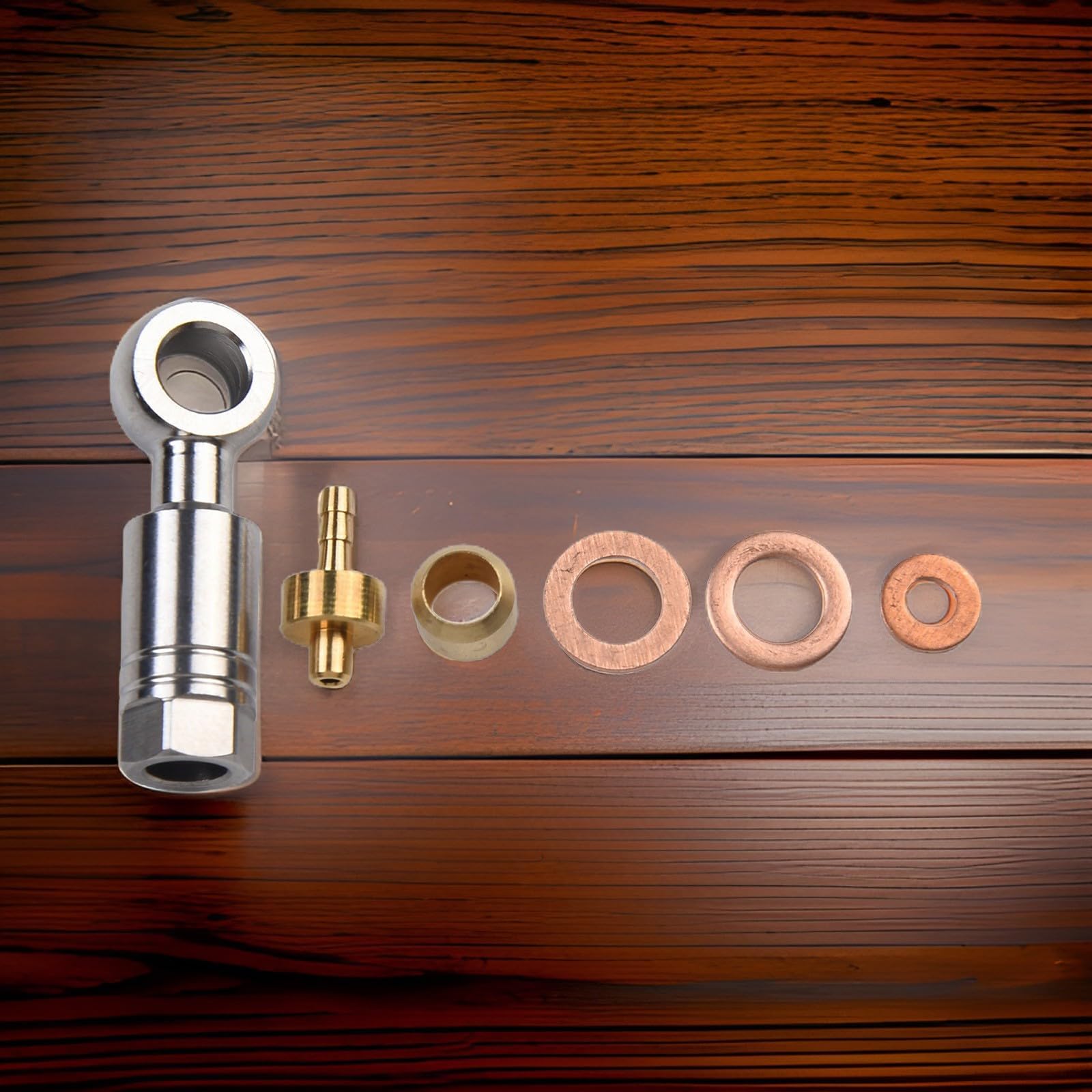 Hydraulic Brake Line Fitting for Hope Tech3 /E4/X2 Mountain for Bike Brake Hose – Copper & Aluminum Alloy Olive Head Tubing Connector（Open）