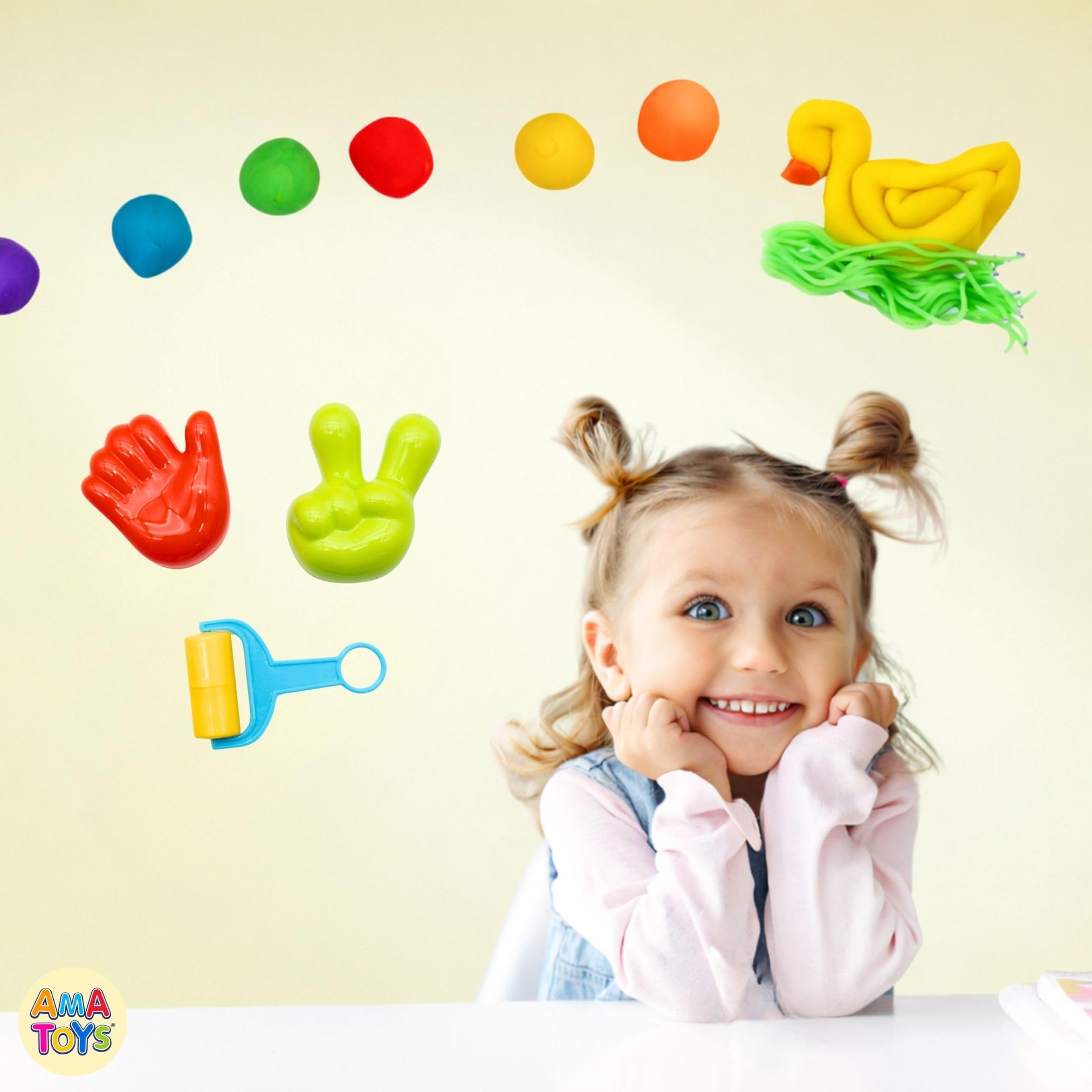Plastilina con Moldes para Niños - Pack de 12 - AMATOYS - Mini Kit de Manualidades para Cumpleaños, Piñatas, Colegio y Detalles Fin de Curso - Regalitos para Invitados (Pato) — view 6