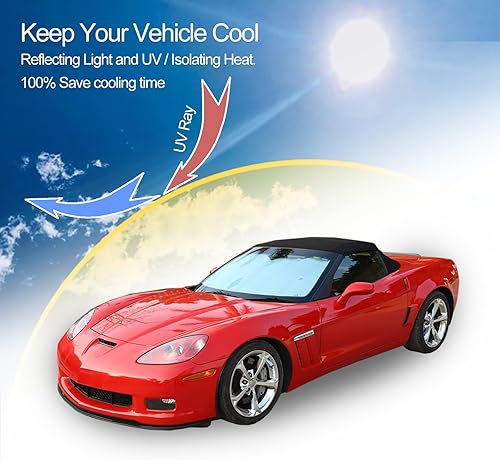 Miniatura 7 de Parasol para parabrisas para Chevrolet Corvette C6 2005-2013, parasol para ventana delantera, visera reflectante plegable, cubierta protectora