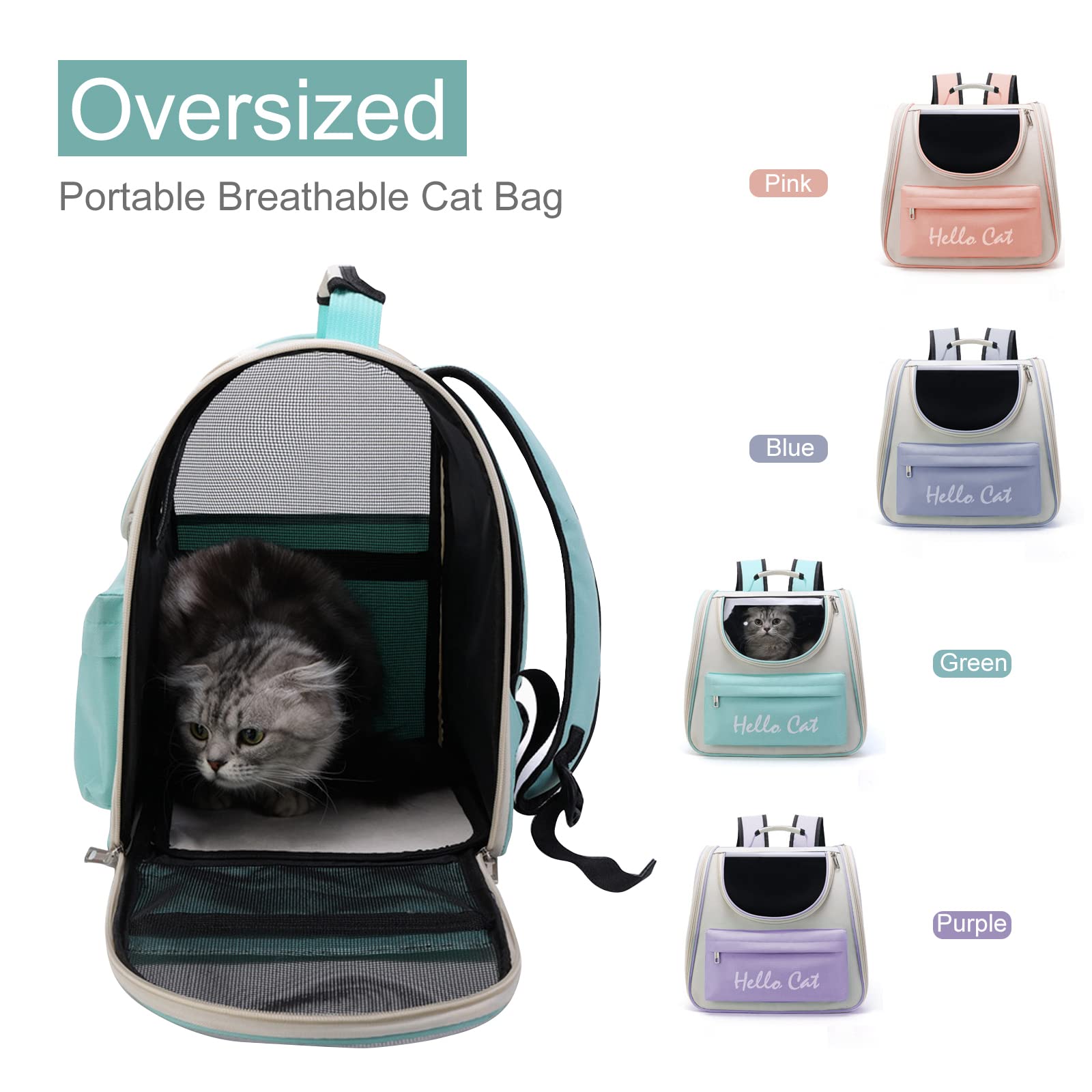 PETCUTE Traspirante Zaino per Cani e Gatti,Zaino Porta Cane Gatto con Cinturino di Sicurezza Interno,Materasso Morbido,Portatile Zaino Per Animali Domestici,Adatto per Viaggiare,Massimo 8kg