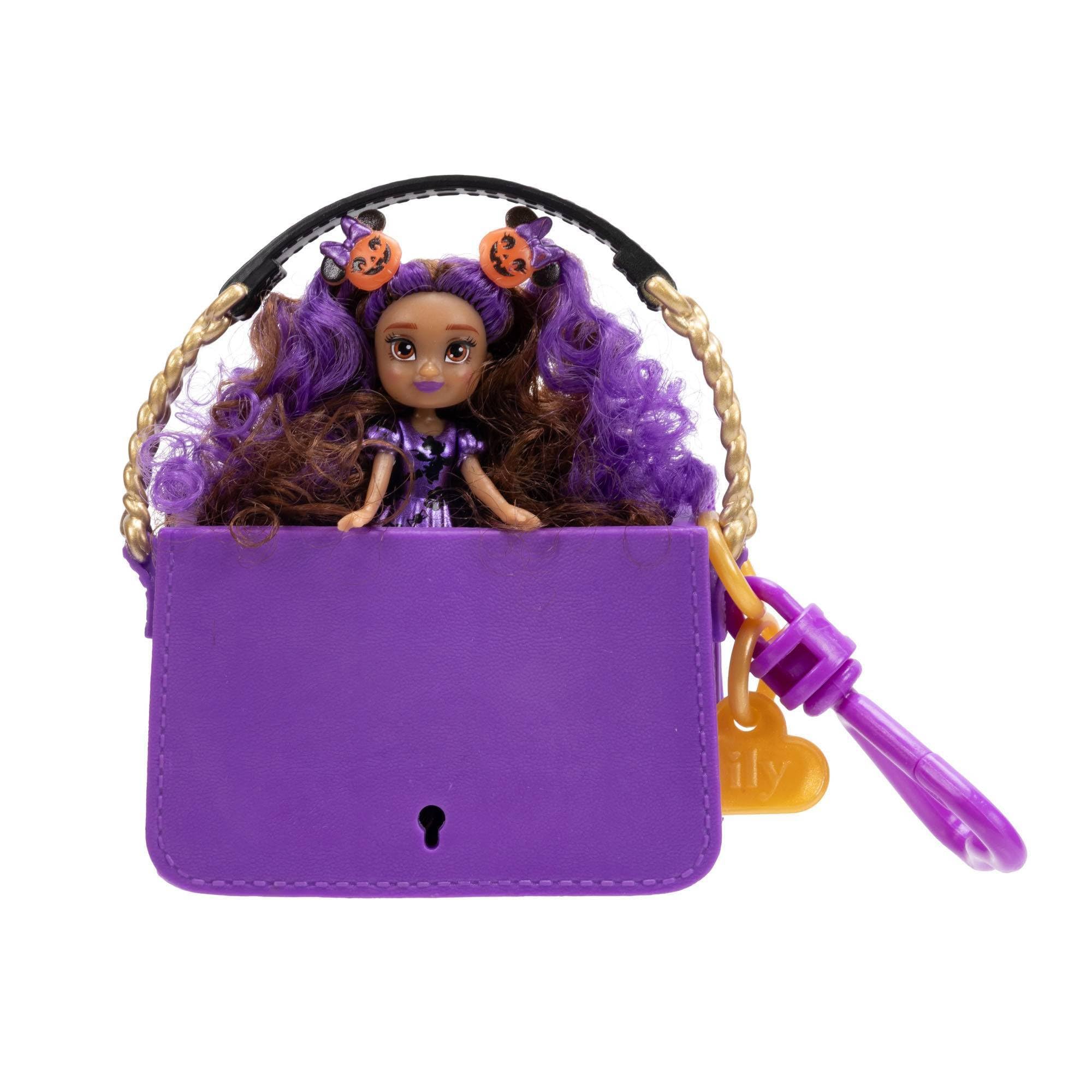 JAKKS Pacific Disney ILY 4ever Tote-ILY Teenies Halloween Minnie Mouse Inspired Mini Doll con borsa, 5,71 cm, età 6+