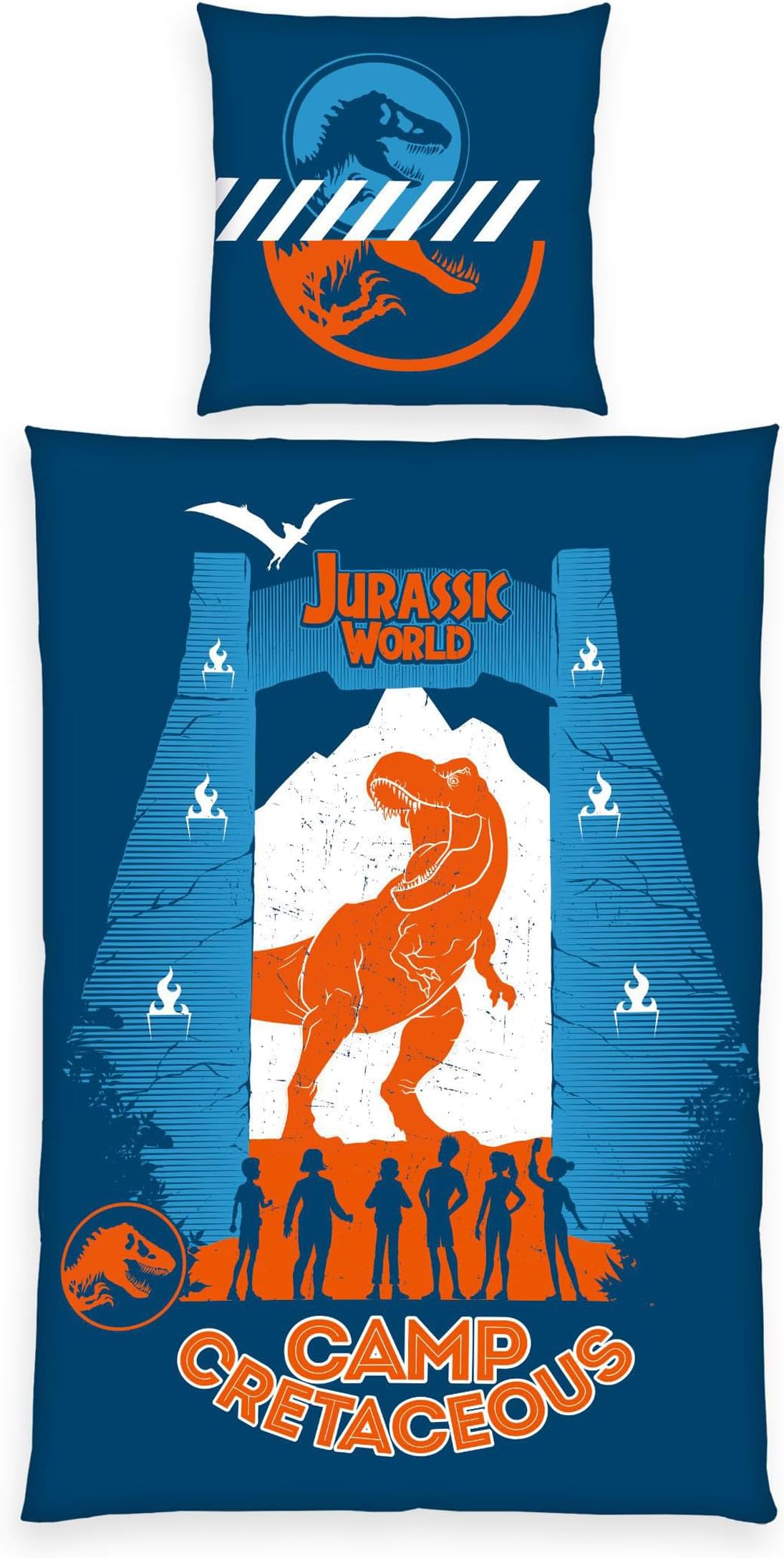 Klaus Herding GmbH Jurassic World T-Rex Dinosaur Cretaceous Reversible Duvet Cover 80 x 80 cm + 135 x 200 cm