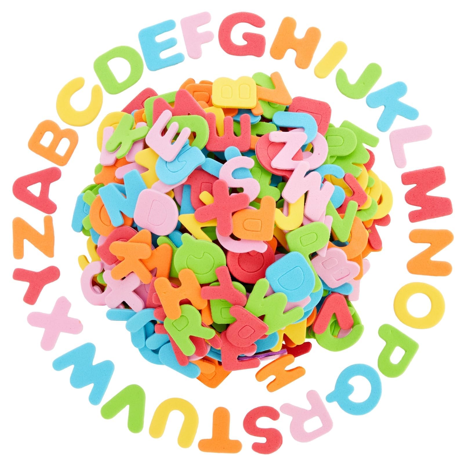 156 Pieces Small Foam Letter Stickers for Crafts, 6 Sets of Adhesive A-Z Alphabets for Kids (6 Colors) - Alphabet Stickers - Sticky Letters
