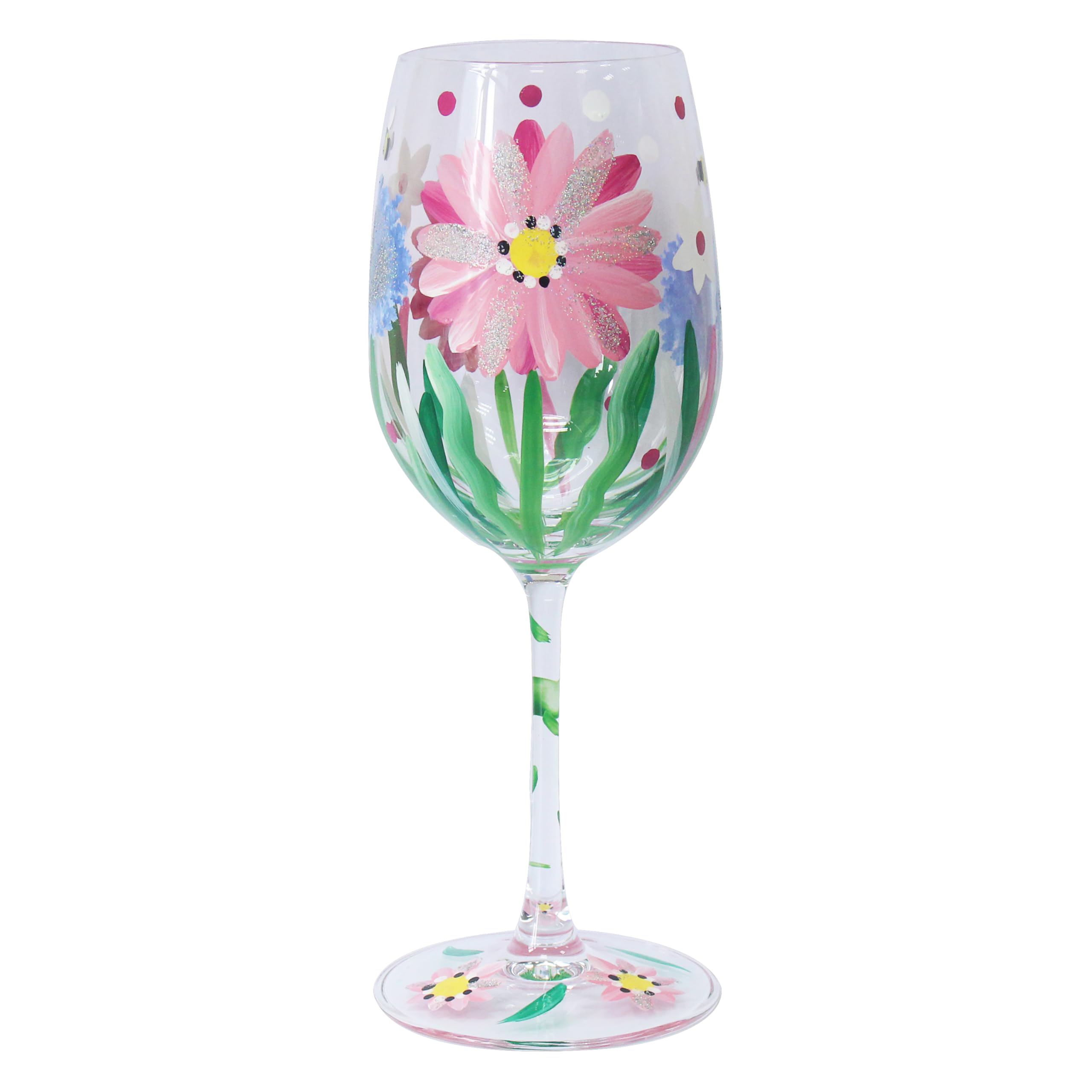 Lesser & Pavey Lynsey Johnstone Hand Painted Wine GlassAlliums & Bees from B&Q