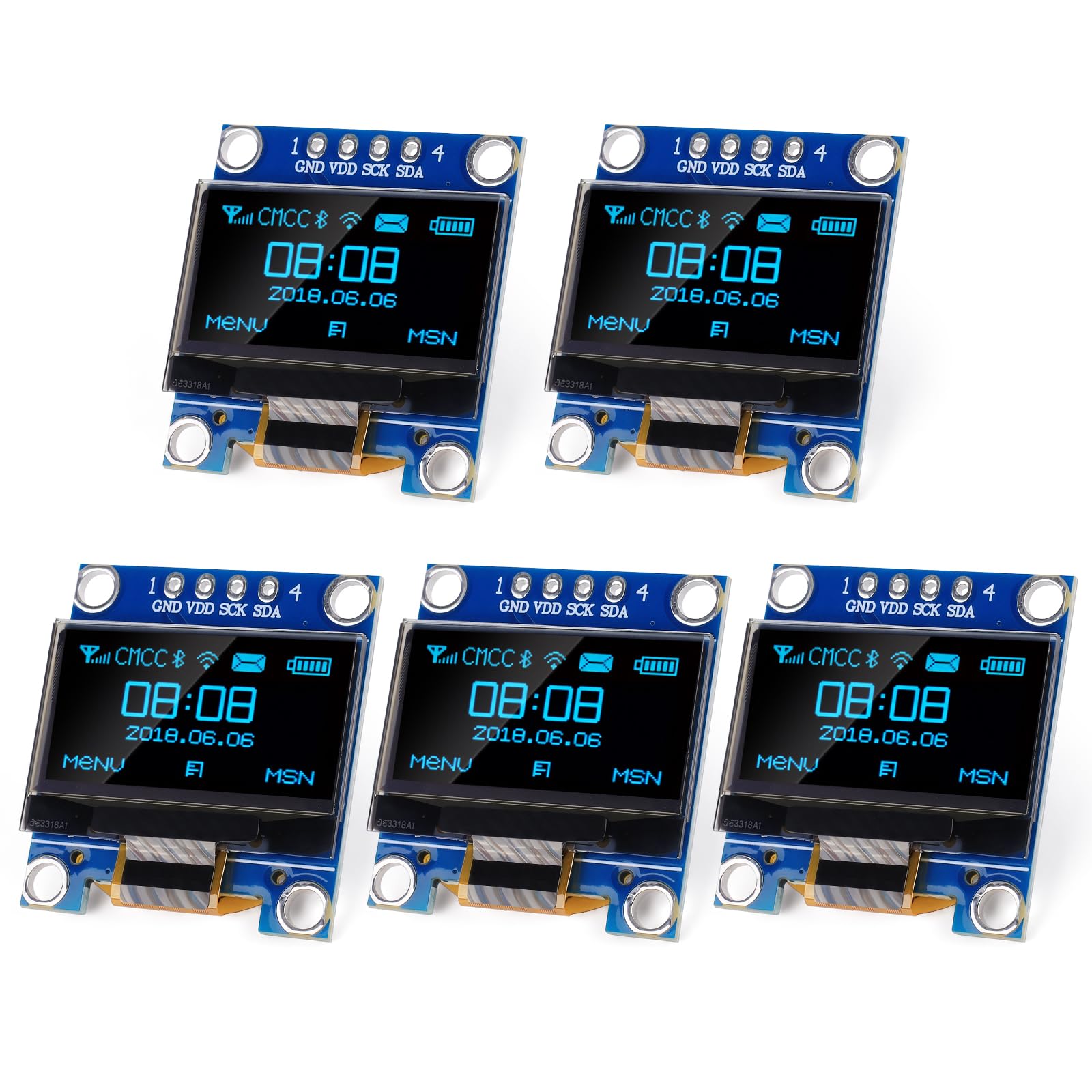 3PCS Display OLED 0,96'' I2C - 128x64 Pixel, Compatibile Con Arduino E Raspberry Pi, Blu E Giallo - Foto 6
